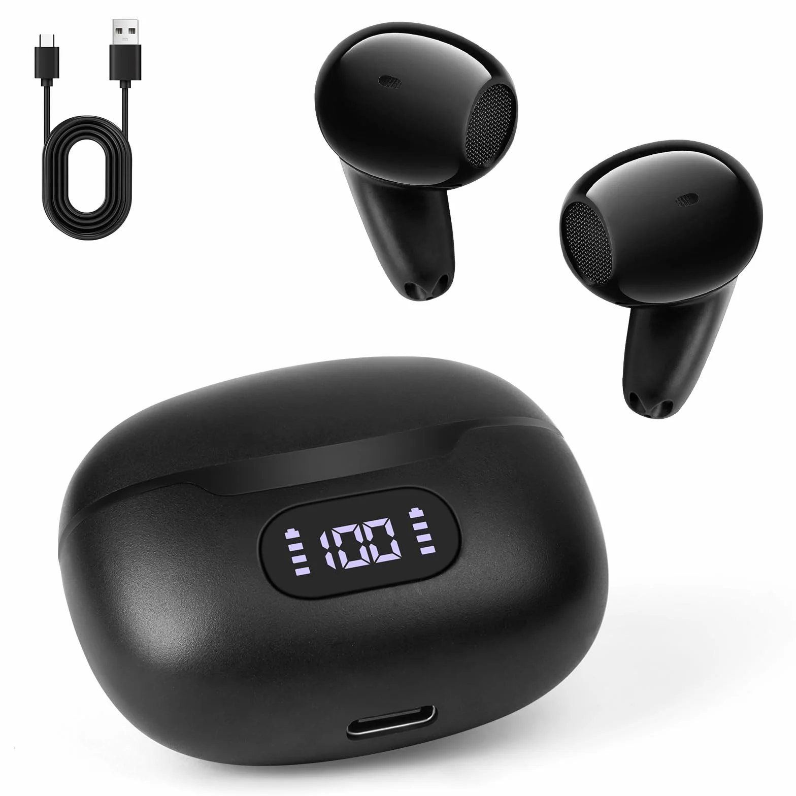 Ainiv AI Słuchawki do tłumaczenia błyskawicznego, 144 języków w czasie rzeczywistym, 3 w 1, słuchawki do tłumaczenia Bluetooth 5.3, obsługa połączeń muzycznych, do podróży, nauki, pracy