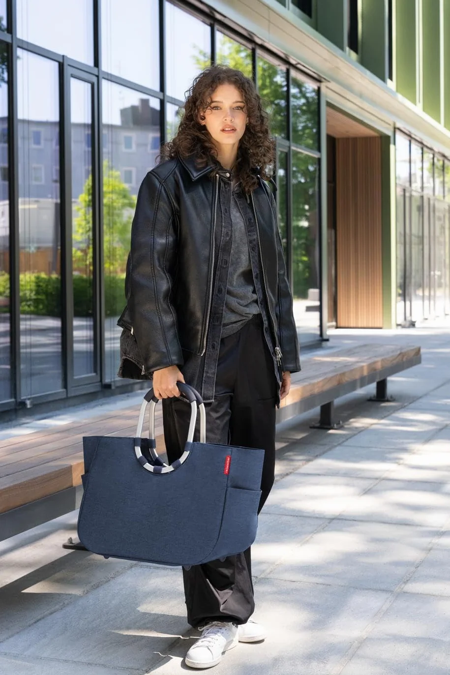 reisenthel loopshopper L – stabilna torba z praktycznymi przegródkami z butelek PET pochodzących z recyklingu – czarujący i wodoodporny design złoty
