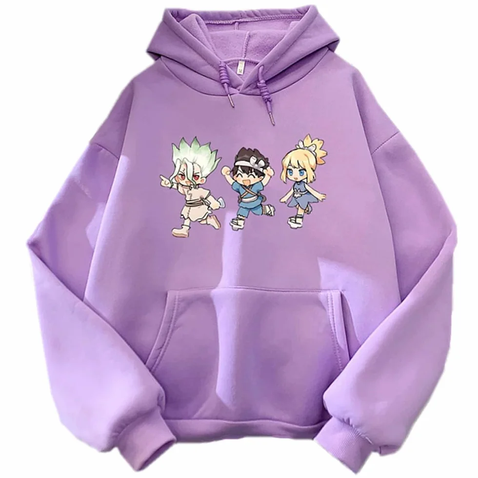 Charous Anime Dr.STONE Ishigami Senku bluza z kapturem z nadrukiem kreskówkowym, uniseks pogrubione miękkie bluzy używane dla fanów mangi cosplay