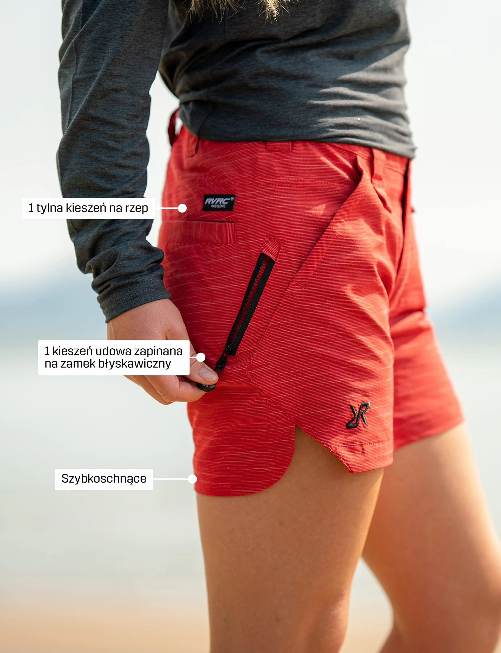 RevolutionRace Hike & Dive Shorts Damskie, Hybrydowe szorty turystyczne i szorty kąpielowe do wszystkich aktywności na świeżym powietrzu