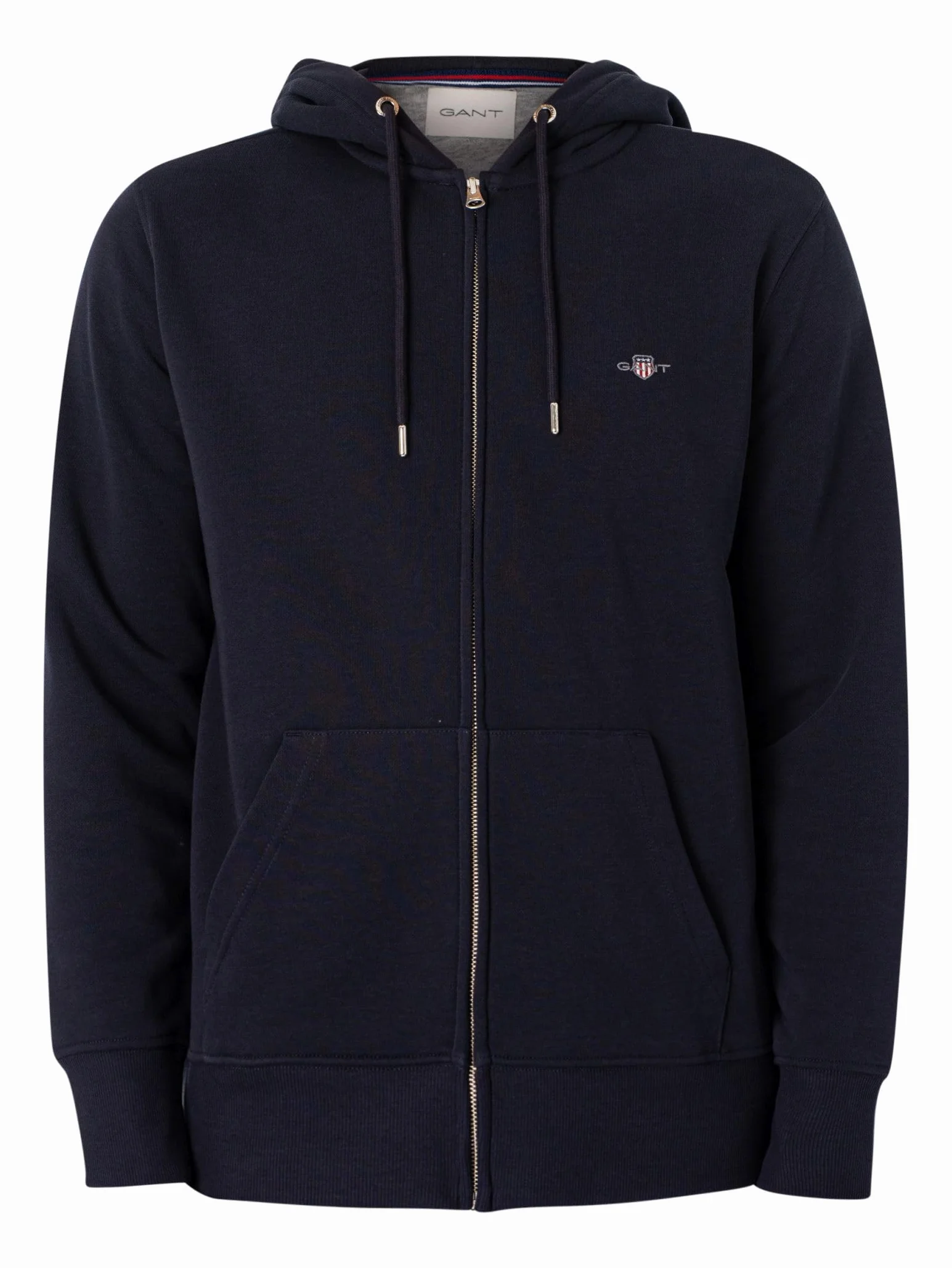 GANT Męska bluza z kapturem REG Shield Full Zip Hoodie bluza z kapturem, Evening Blue, standardowa, niebieski (Evening Blue), XXL