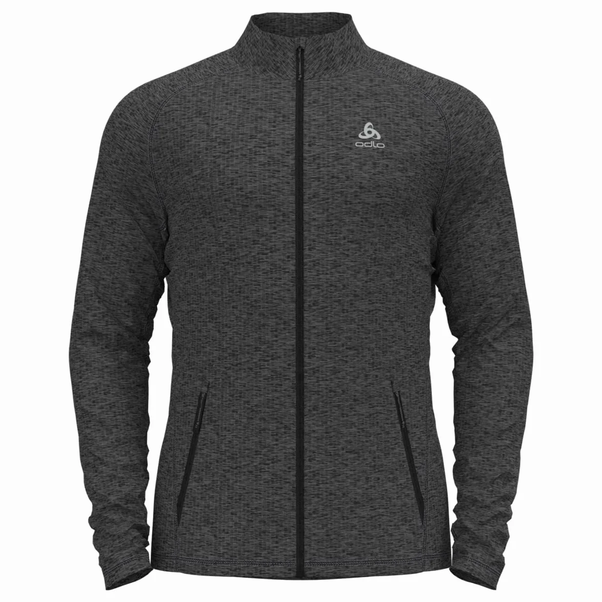 ODLO Męska kurtka polarowa FLI Full Zip Midlayer, Ciemnoszary melanż, S