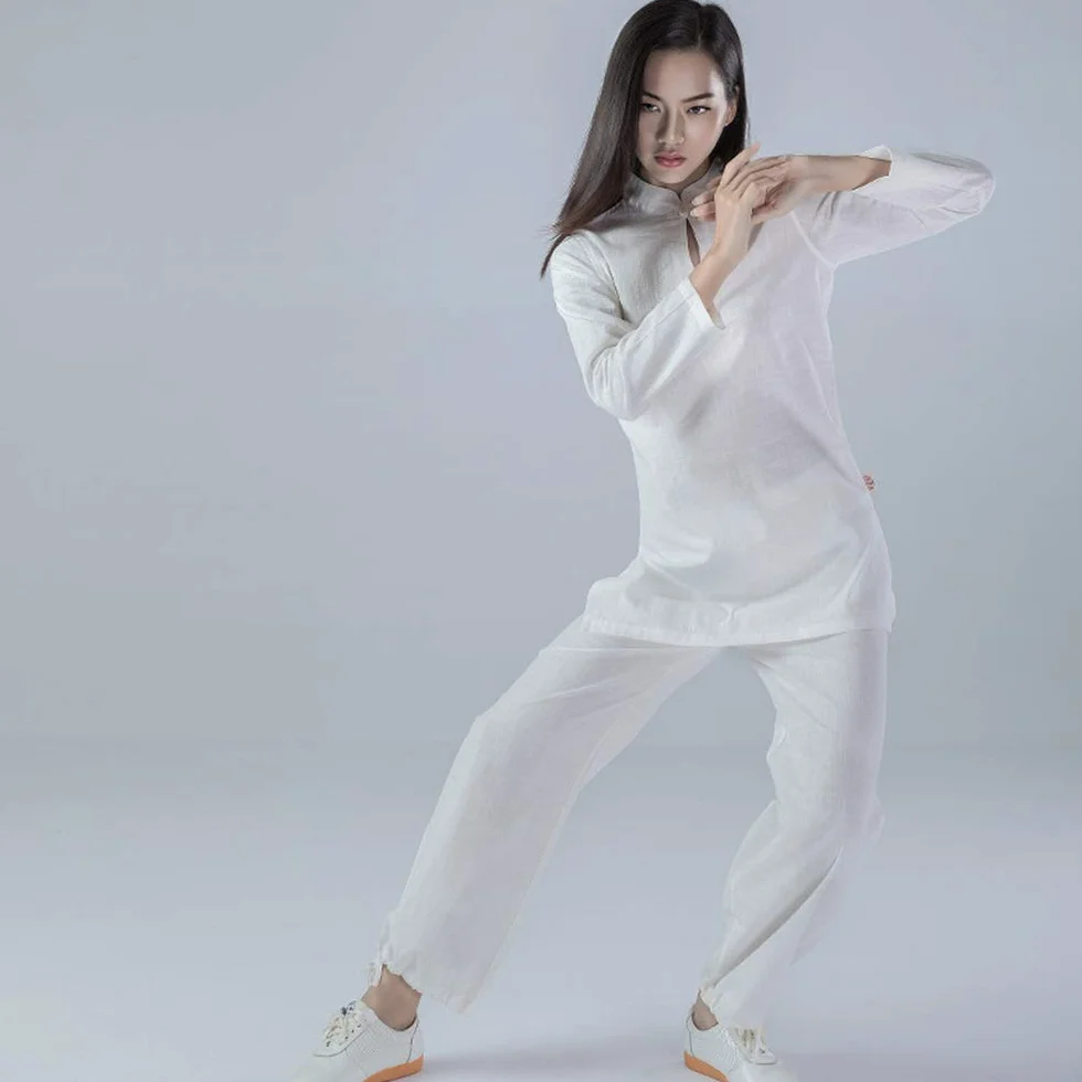 KSUA Damski strój tai chi chiński kung fu odzież bawełna Wing Chun jednolity strój do jogi Zen medytacja sztuki walki