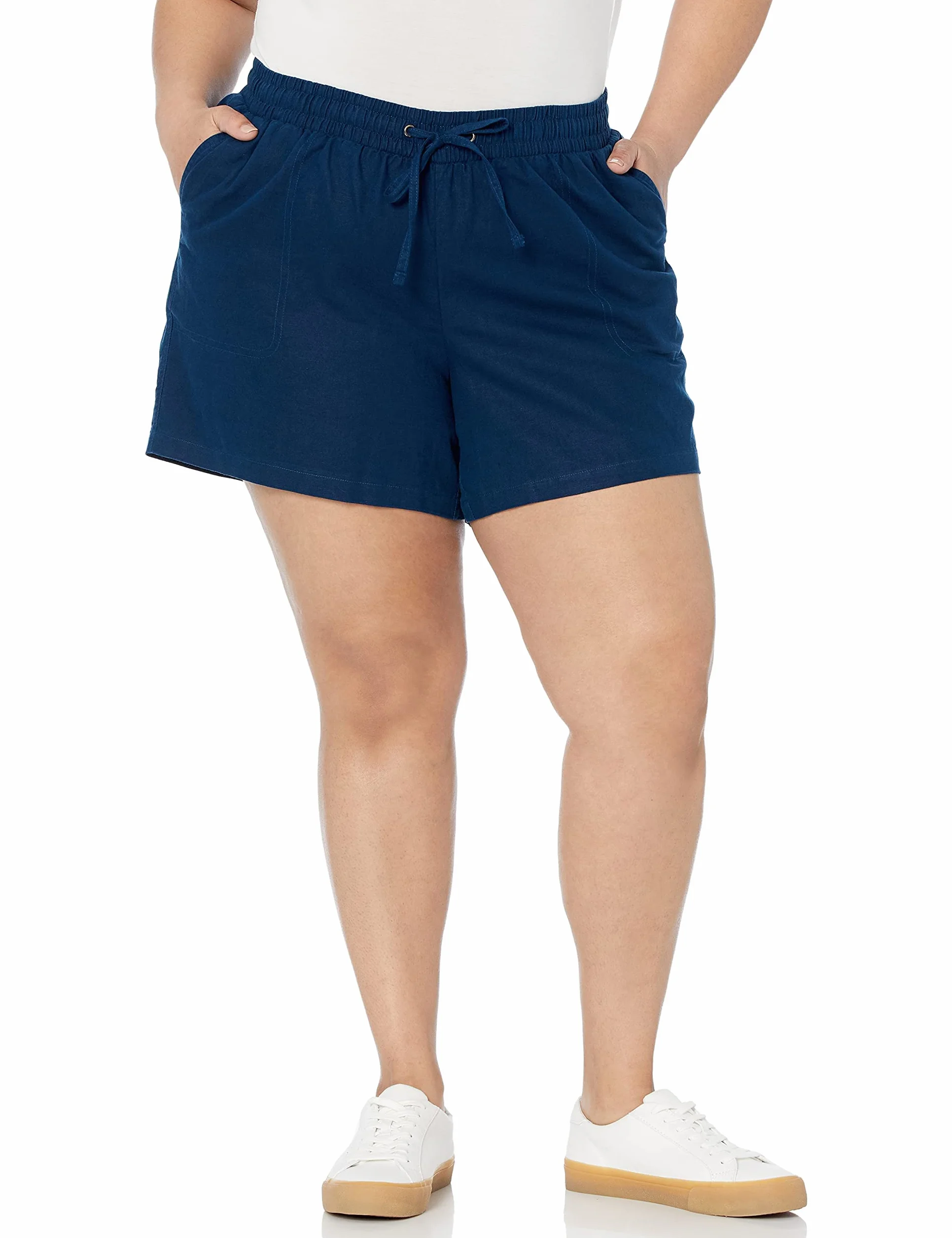Amazon Essentials 5 Inch Inseam Drawstring Linen Blend Short - Shorty Kobiety