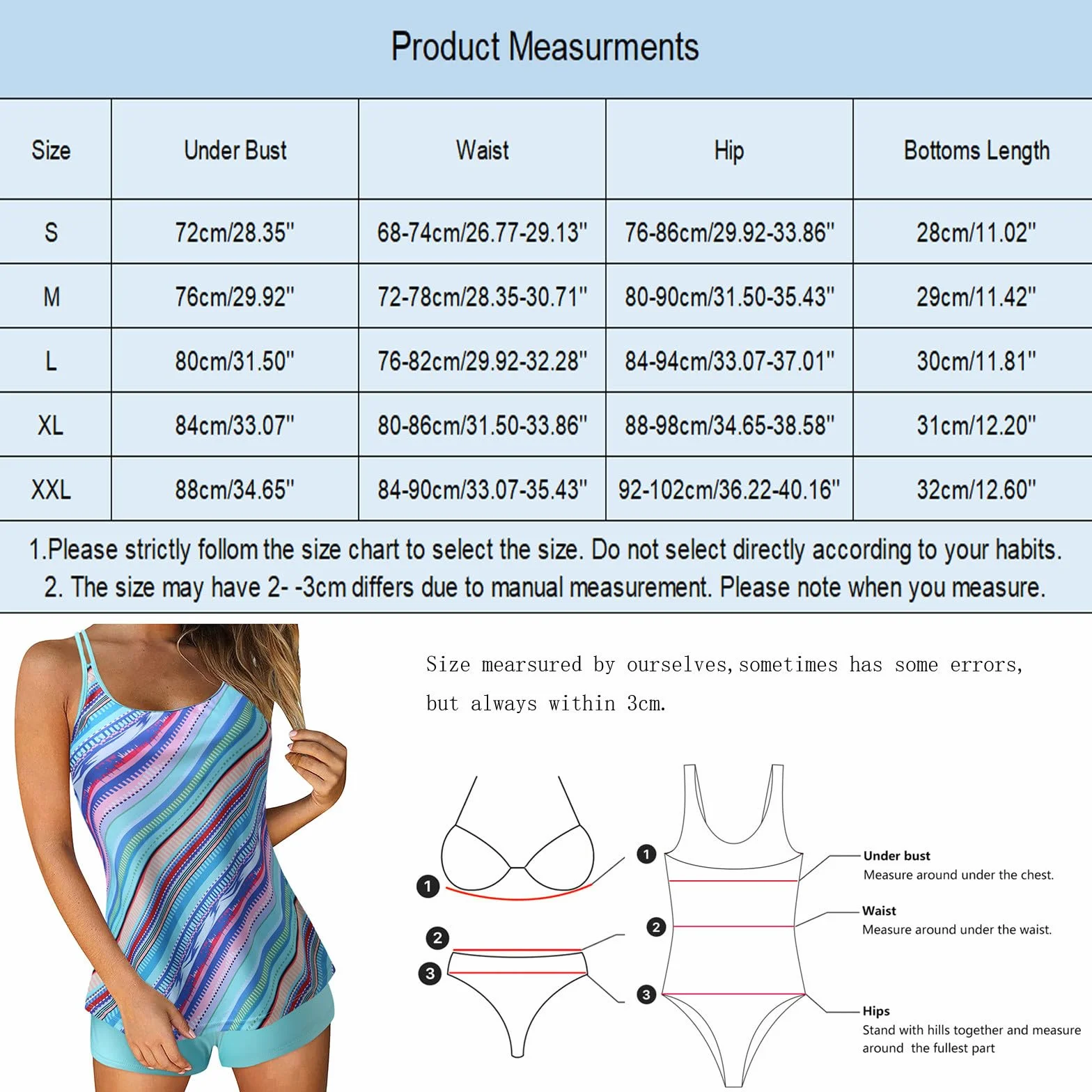 2025 Tankini damski dwuczęściowy kostium kąpielowy, duże rozmiary, wysoka talia, zestaw tankini z szortami kąpielowymi, elegancki strój kąpielowy, na lato, na plażę, 2025