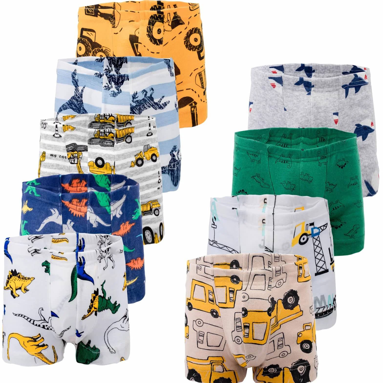 JackLoveBriefs Bokserki dla chłopców z bawełny, bielizna dziecięca (2-10 lat, opakowanie 9 sztuk)
