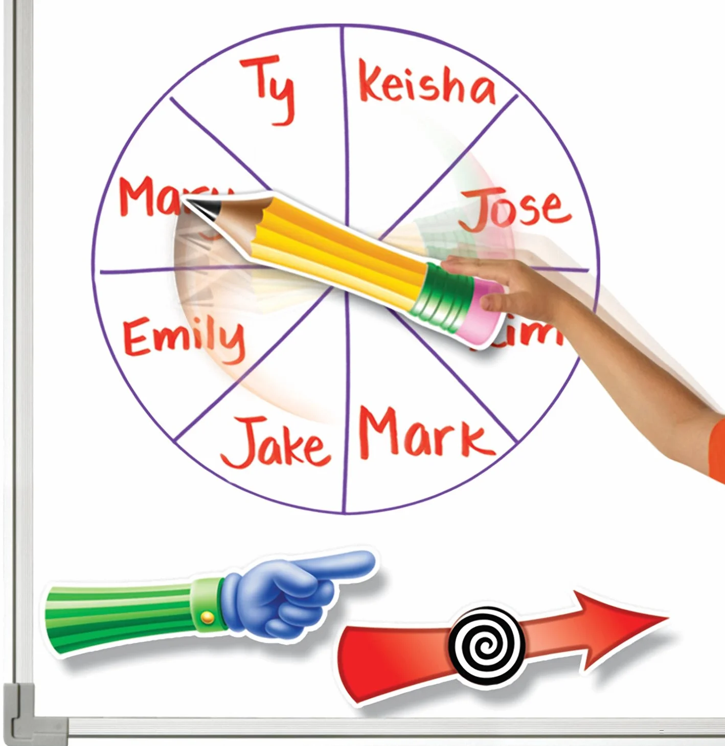 Learning Resources Spinzone Przód z Klasa Biala tablica Przadka 3-Kawalek Zestaw, 27.5 cm Dlugosc