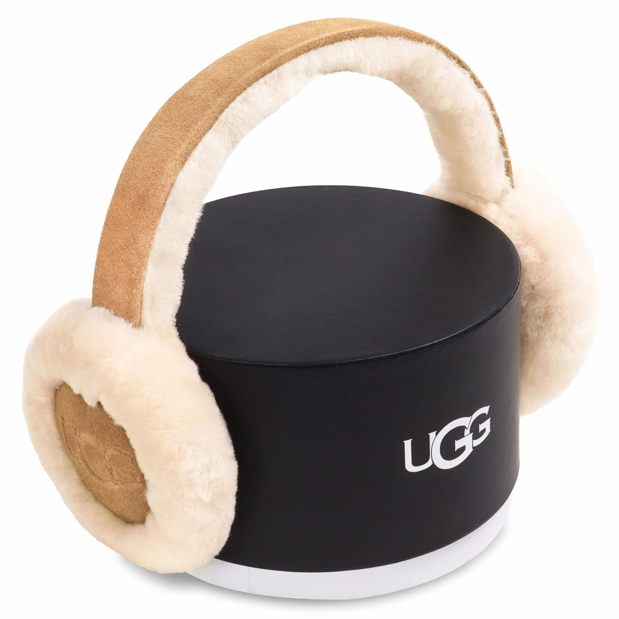 UGG Damskie nauszniki z haftowanym logo, kasztan, jeden rozmiar