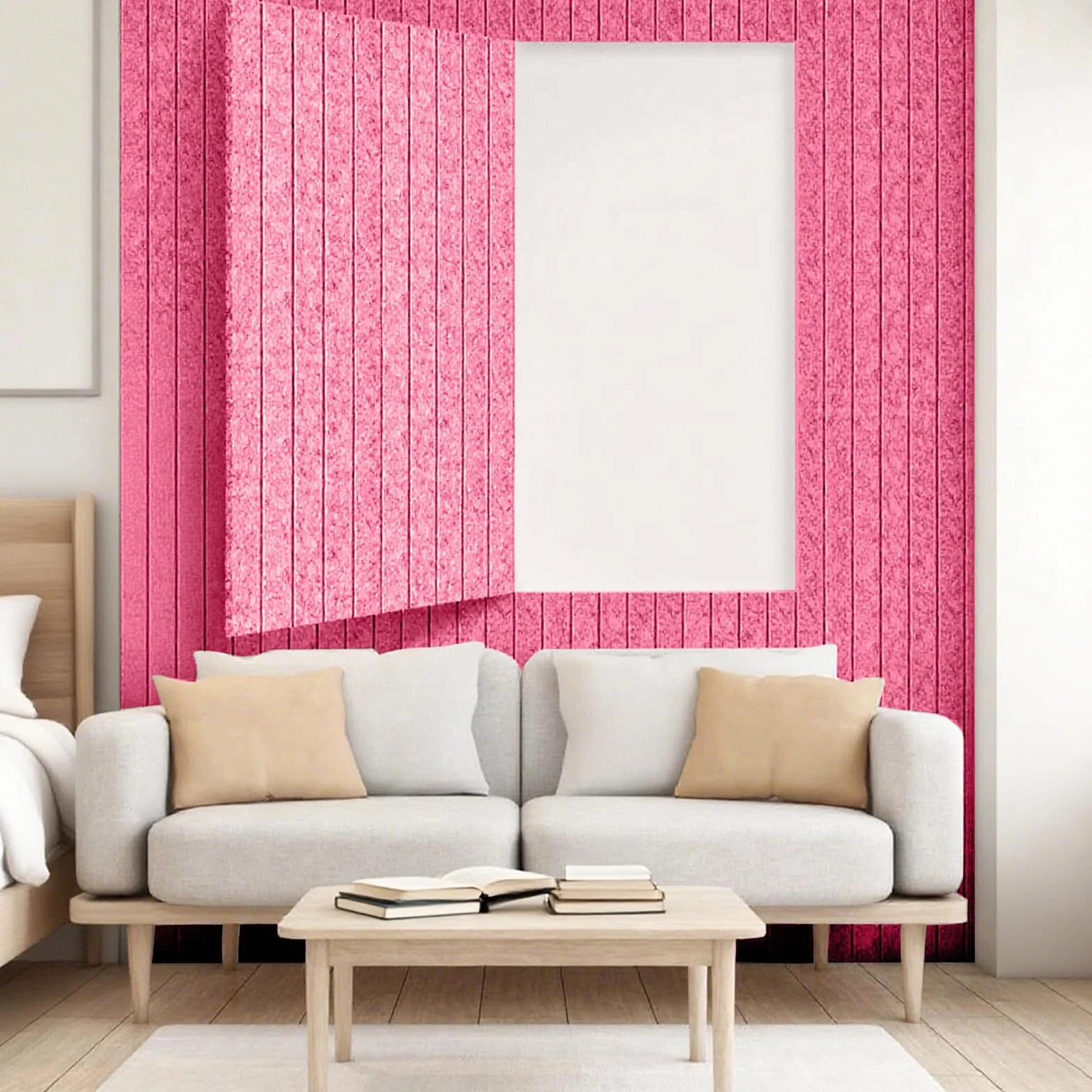 120x90 cm Duża Filcowa Tablica Pinnwand Samoprzylepna, Filcowa Tablica Memo Memo Boards z 60 Szpilkami Tablica Ogłoszeniowa Dekoracja Ścianna do Biura, Kuchni, Zdjęć, Notatek, Różowo-Peach