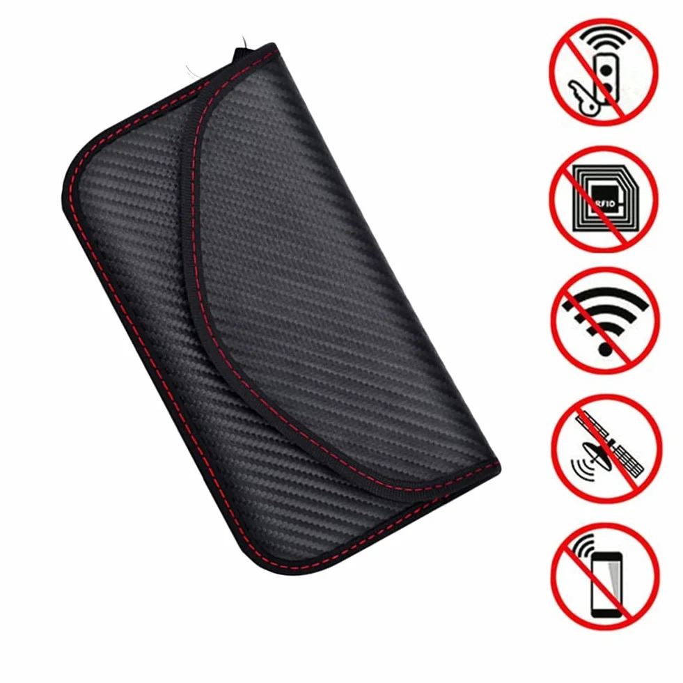 Alnicov 2-pak etui na kluczyki samochodowe, torba antykradzieżowa na kluczyki samochodowe, etui blokujące sygnał RFID kluczyka samochodowego (L)