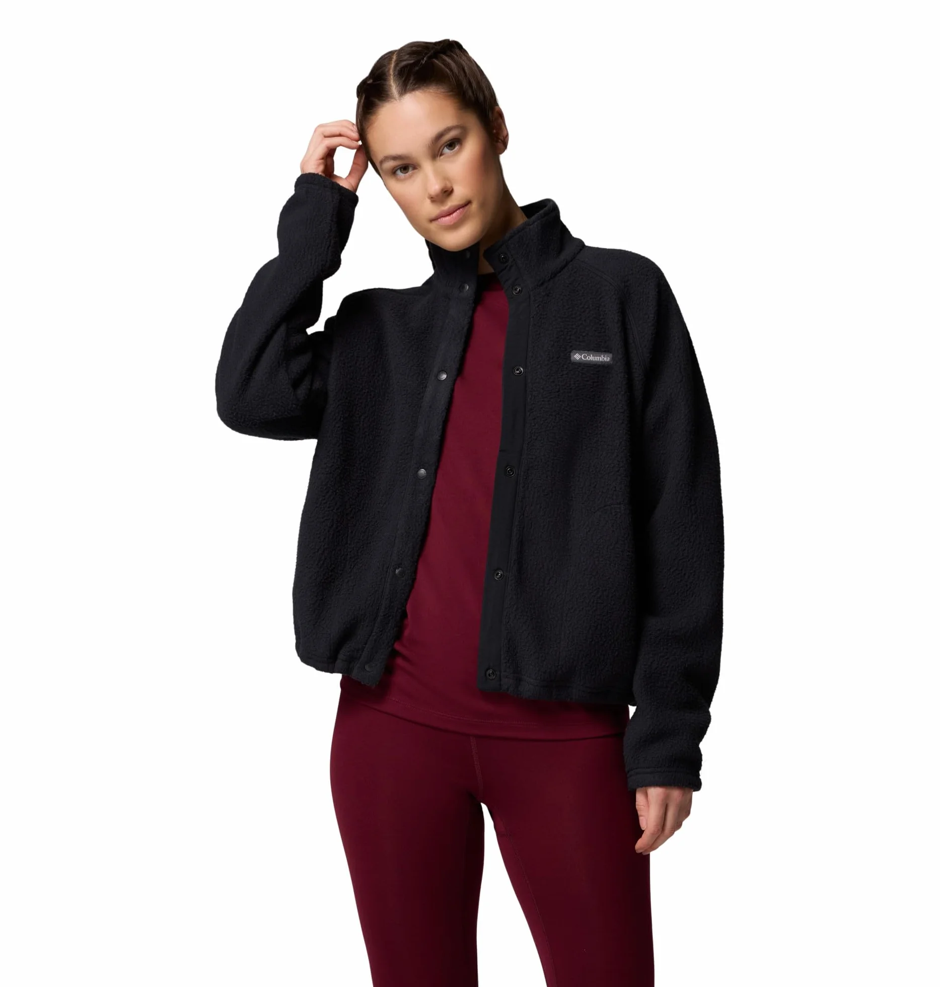 Columbia Damska kurtka polarowa Jasper Ridge Pebbled Full Snap, czarna, S