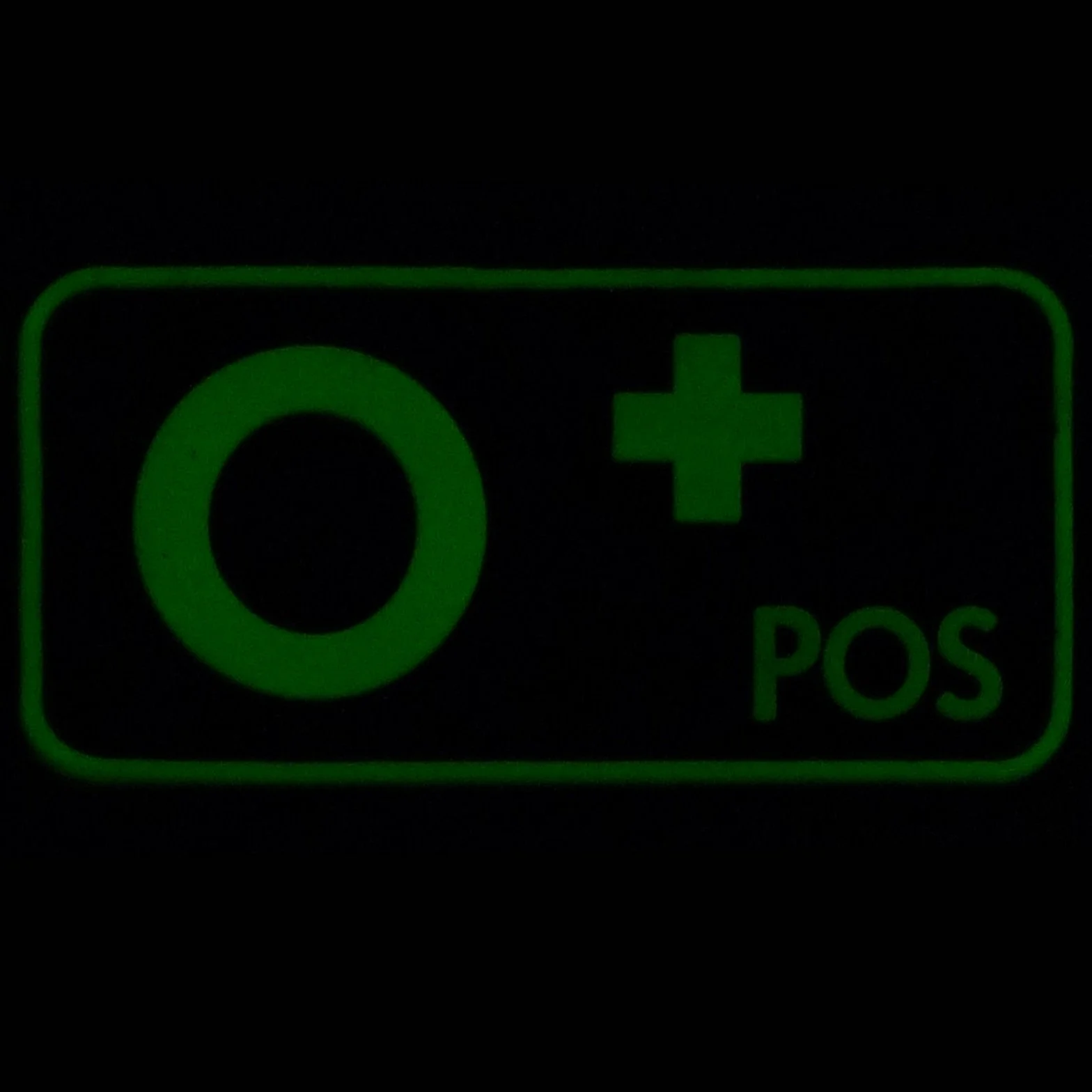 O POS Blood Type GITD Glow in the Dark PVC Rubber 3D Hak Patch