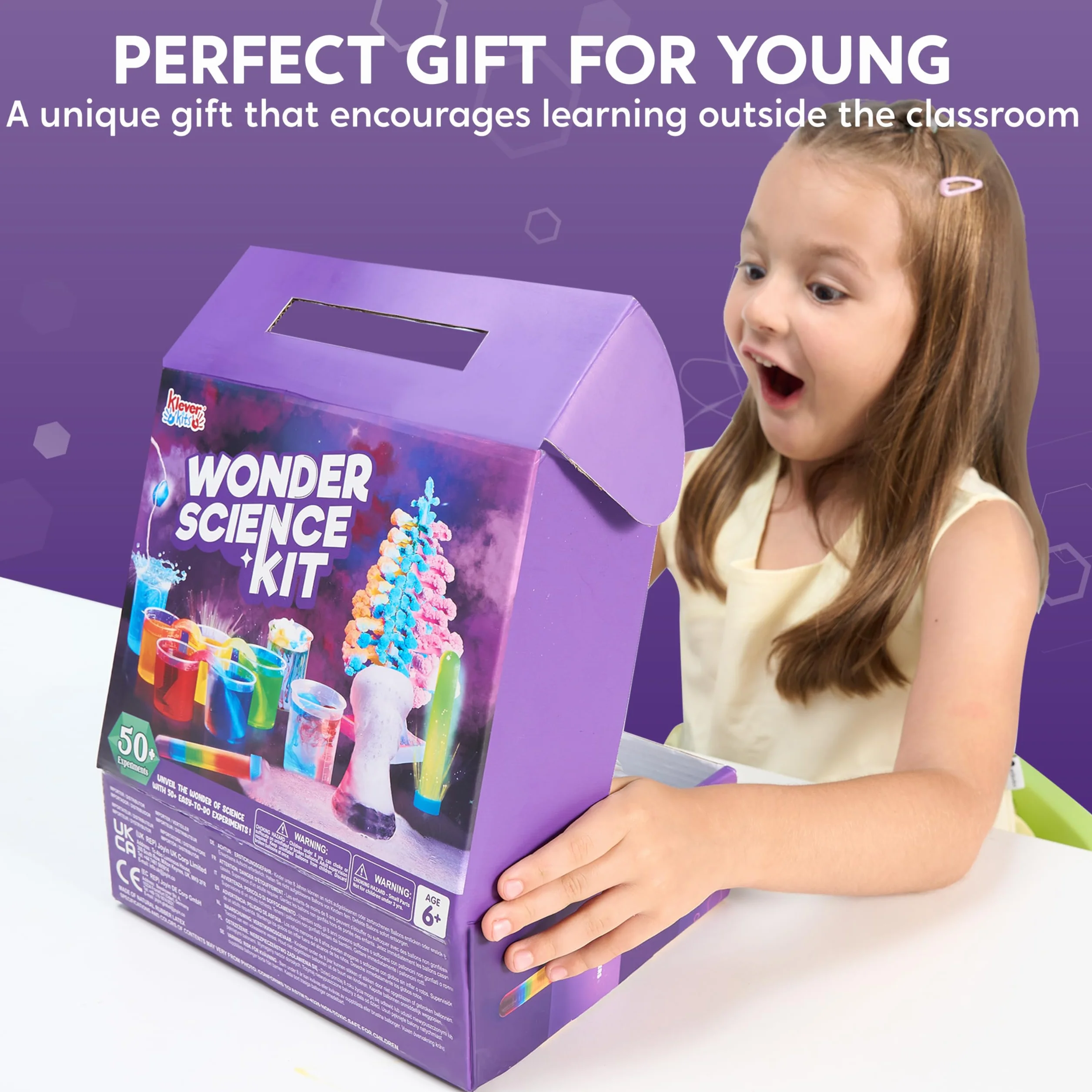 KLEVER KITS 50+ Zestawy do eksperymentów naukowych dla dzieci, STEM Toys Crystal Growing Kit dla dzieci, dwukolorowy zestaw do chemii kwiatowej, zabawki edukacyjne, prezenty dla chłopców w wieku od 6