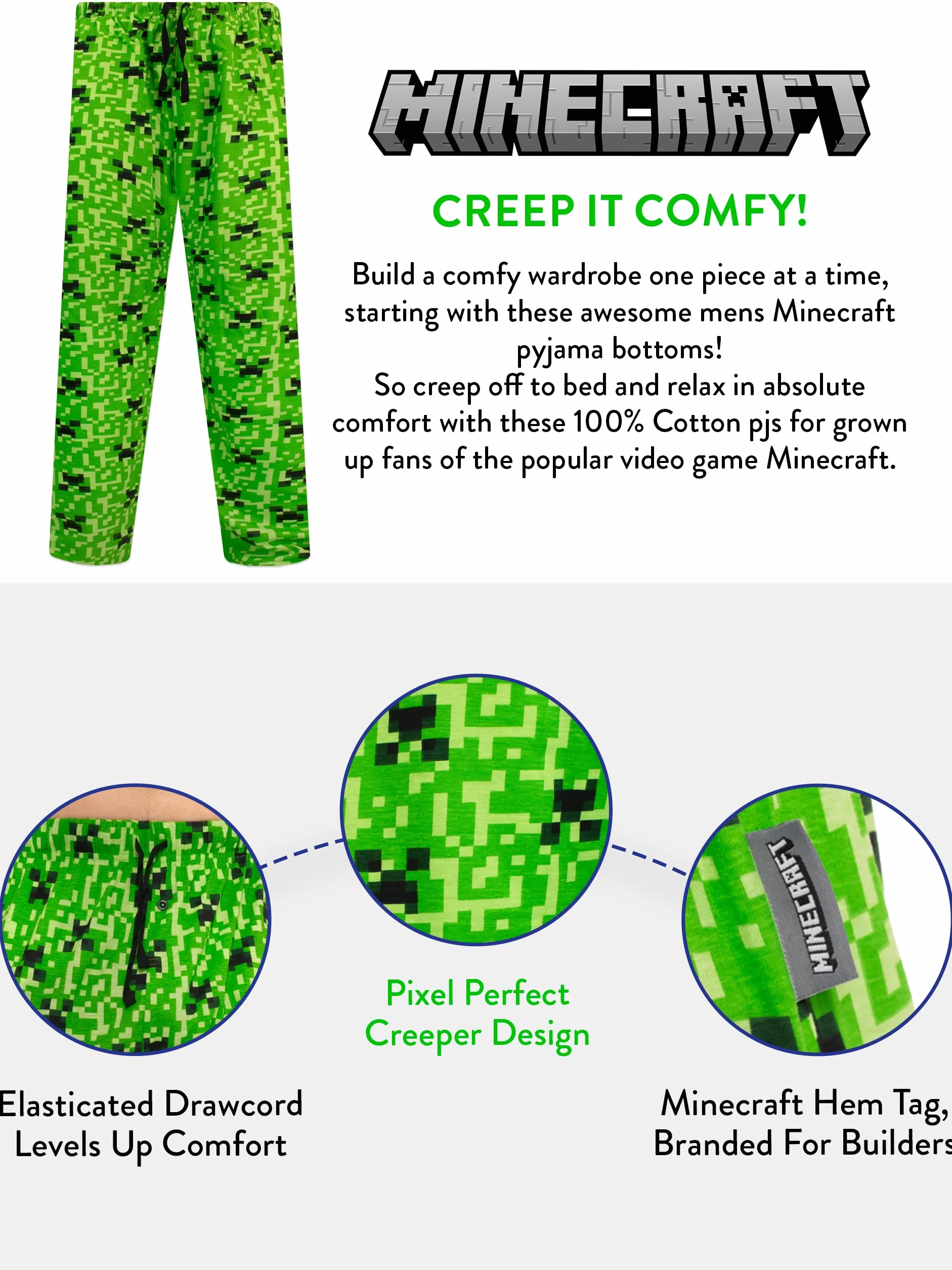 Minecraft Męskie spodnie piżamowe