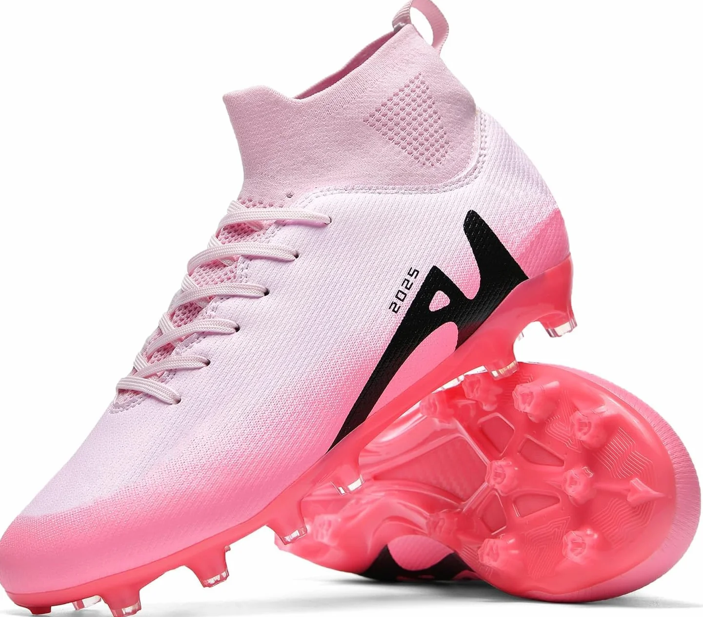 Męskie buty do piłki nożnej, z wysoką cholewką i kolcami, buty do piłki nożnej, dla dzieci, profesjonalne buty treningowe, sportowe buty piłkarskie., 42 EU