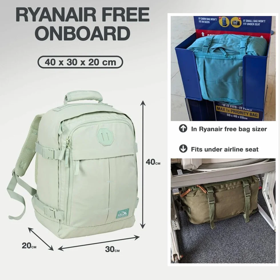 Cabin Max Metz Torba kabinowa 24 l 40 x 30 x 20 cm, idealna do wynajęcia pod siedzeniem, Wizzair, Vueling i innych (poliester z recyklingu rPE)