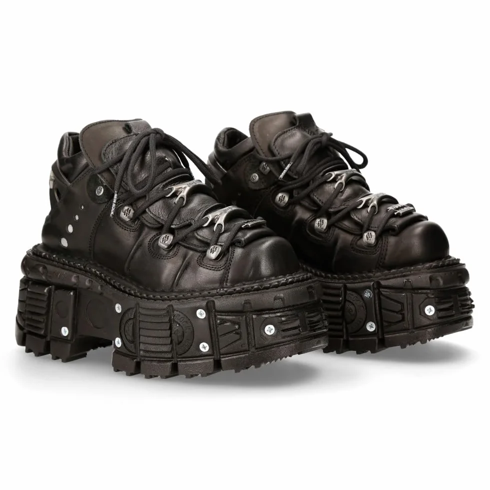 New Rock Skórzane buty na platformie M.TANK106NLACE-c1