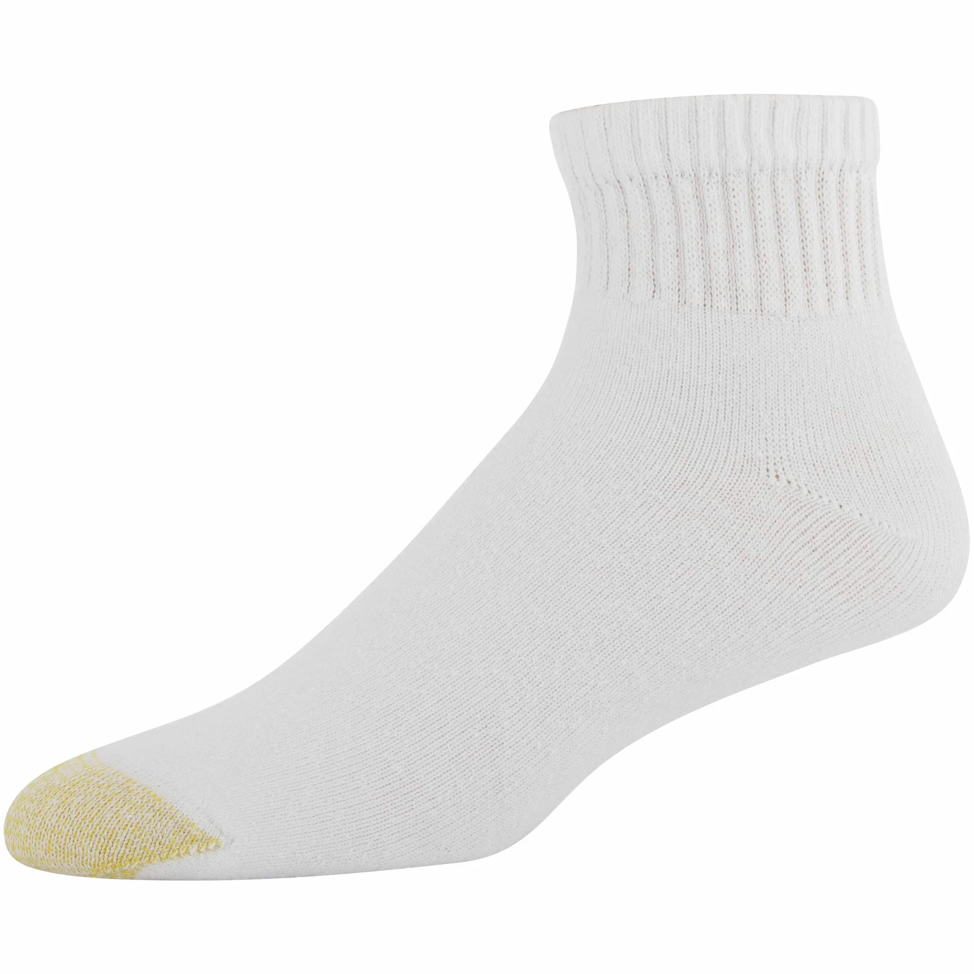 GOLDTOE Men's 656P Cotton Ankle Athletic Socks, Multipairs, White (6-Pairs), Large