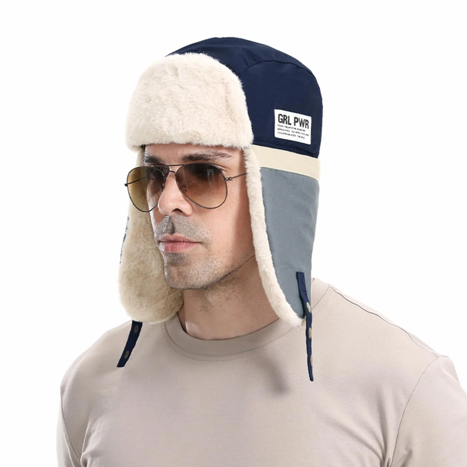 Rayson Męska czapka zimowa Ushanka, ciepła czapka lotnicza, czapka damska z klapkami na uszy, uniseks, wiatroszczelna, trapper czapka męska do jazdy na nartach, łyżwach