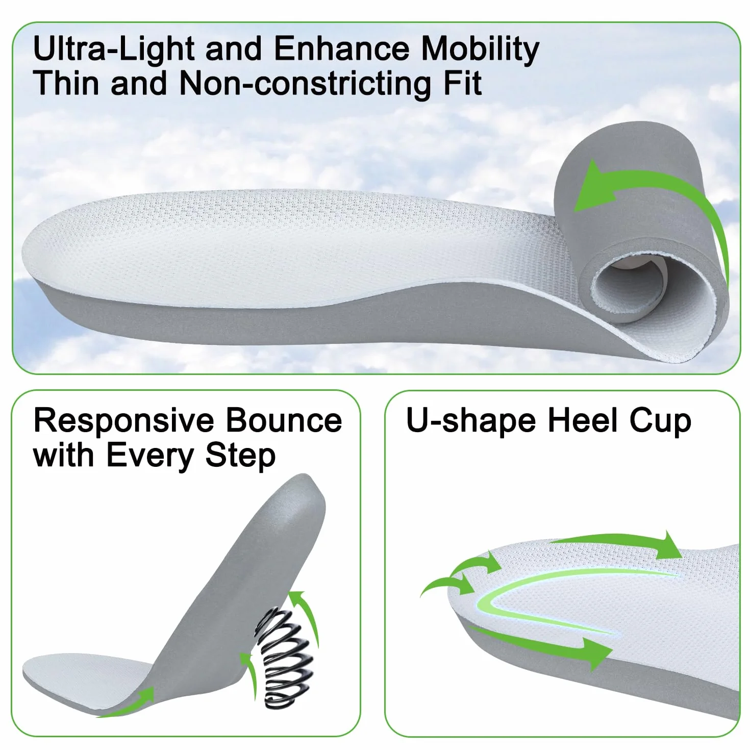 Endoto Wkładki do Nike Air Force 1 Butów, Zamiennik Wkladka Zamienne Insoles Replacement Insert(45 EU)