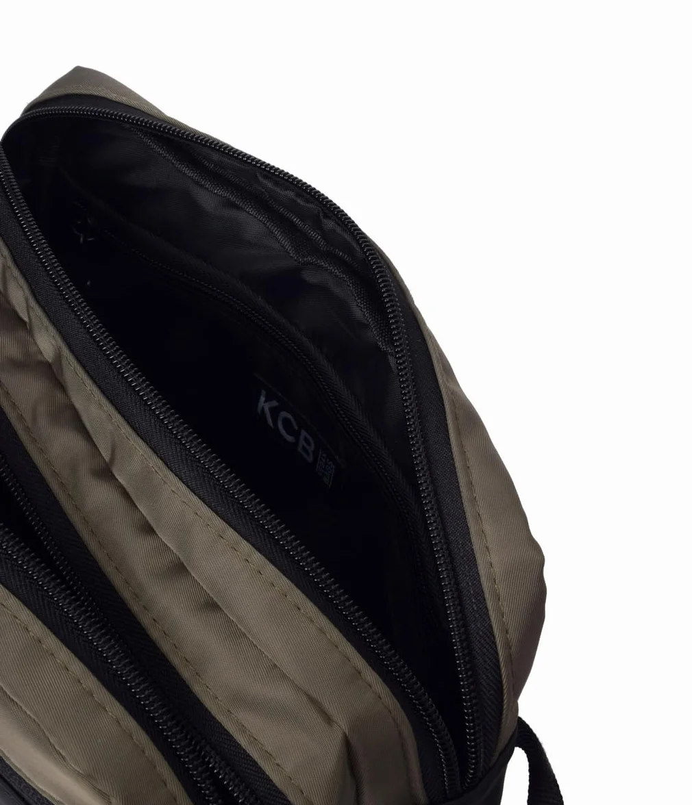 KCB podwójna kosmetyczka męska | Przestronna i praktyczna konstrukcja | Wielofunkcyjne kieszenie, różne przegródki, wygodny i użyteczny uchwyt | 100% wegański, Khaki, Zestawy toaletowe