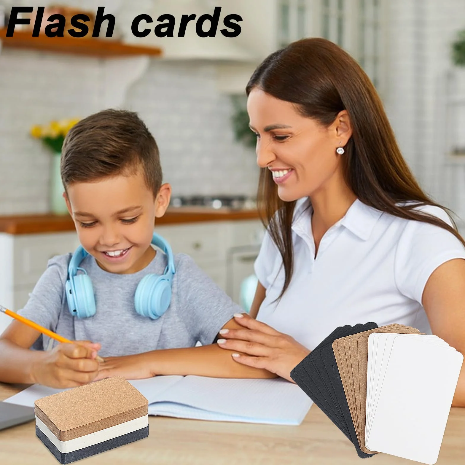 150 sztuk pustych kartek z papieru typu kraft, fiszki, wizytówki, kartki pocztowe z pamięcią do samodzielnego ozdobienia, do powiadomień, kolor czarny/biały/brązowy