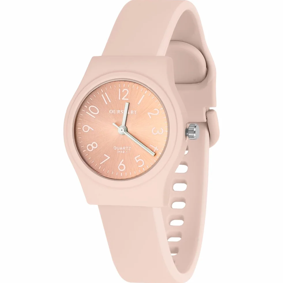 OFFCUP Silikonowy pasek damski zegarek sportowy 38 mm, analogowe zegarki kwarcowe, damskie zegarki z łatwą do odczytania tarczą, prosty damski zegarek na rękę dla lekarzy, pielęgniarek, studentów,