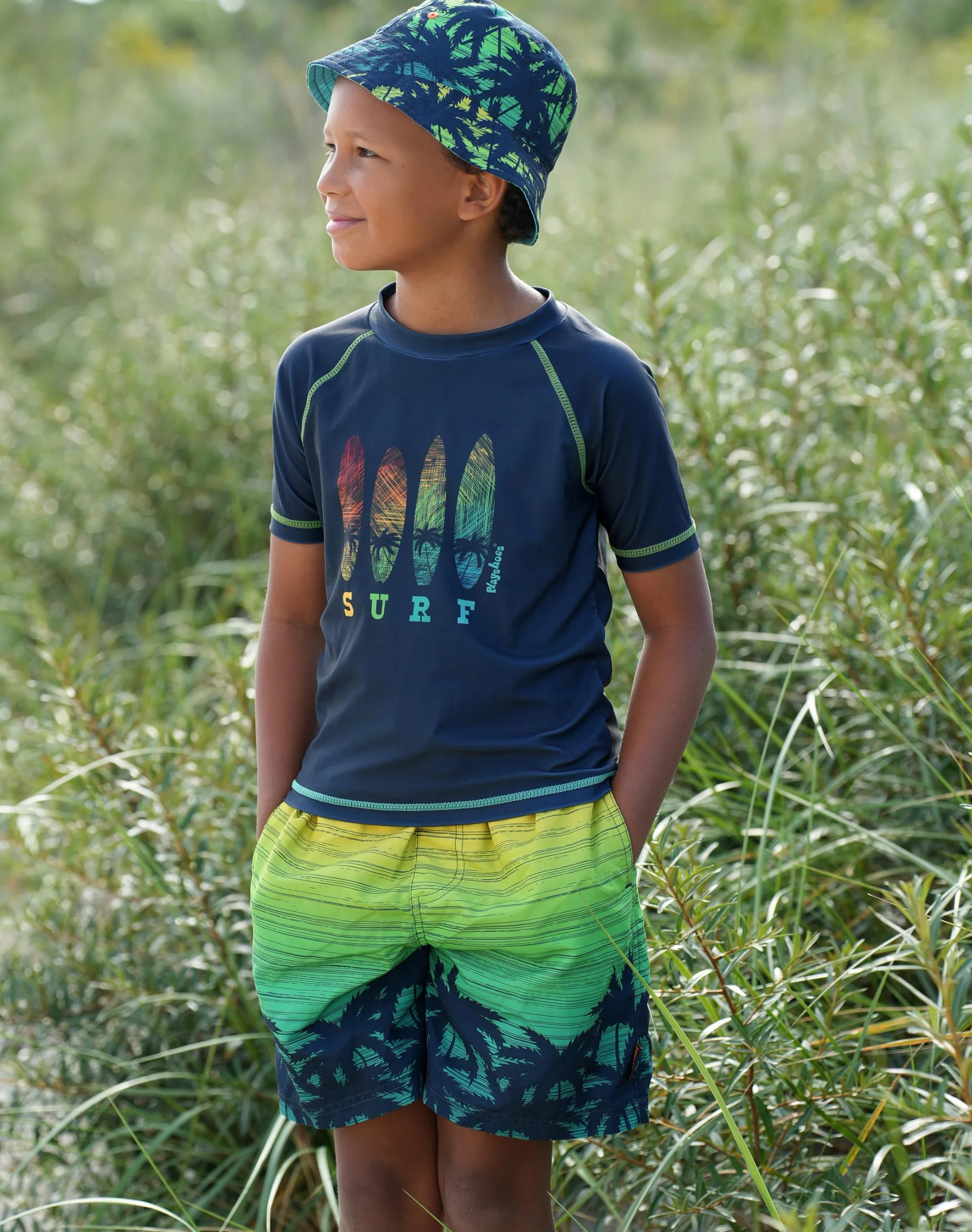 Playshoes Dwuczęściowy zestaw kąpielowy z ochroną UV, Surf, 122-128