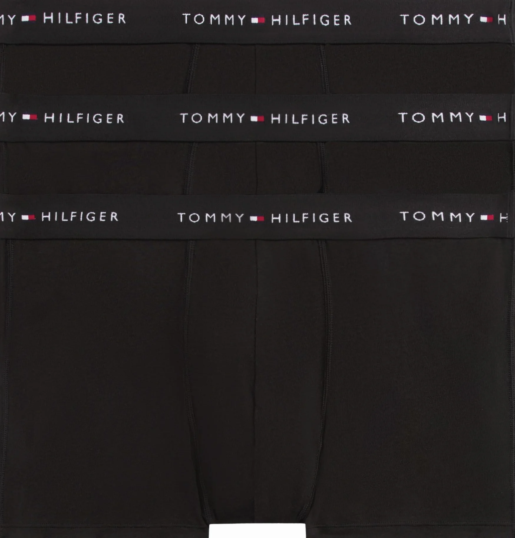 Tommy Hilfiger Męskie 3-pak kąpielówek z paskiem z logo, Czarny (czarny/czarny/czarny), XXL