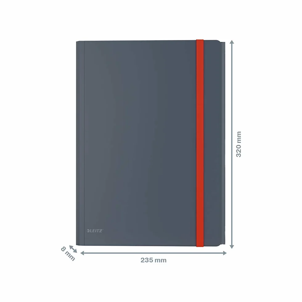 Leitz, Teczka z Gumką Leitz Cosy, A4, z Kieszonką, Pojemność: 150 Kartek, Kolekcja Cosy, Kolor: Aksamitny Szary, 46190089