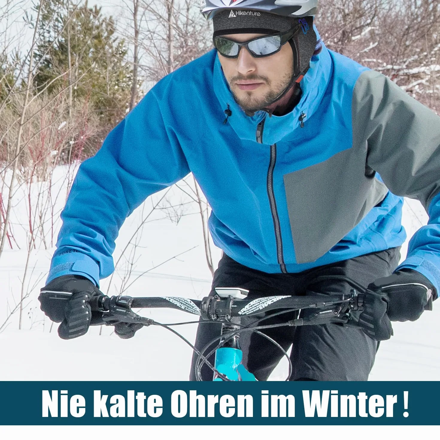 HIKENTURE Czapka zimowa, 2 sztuki, wiatroszczelna czapka rowerowa, ciepła czapka rowerowa, czapka pod kask rowerowy, kask narciarski, wspinaczka, jazda na rowerze