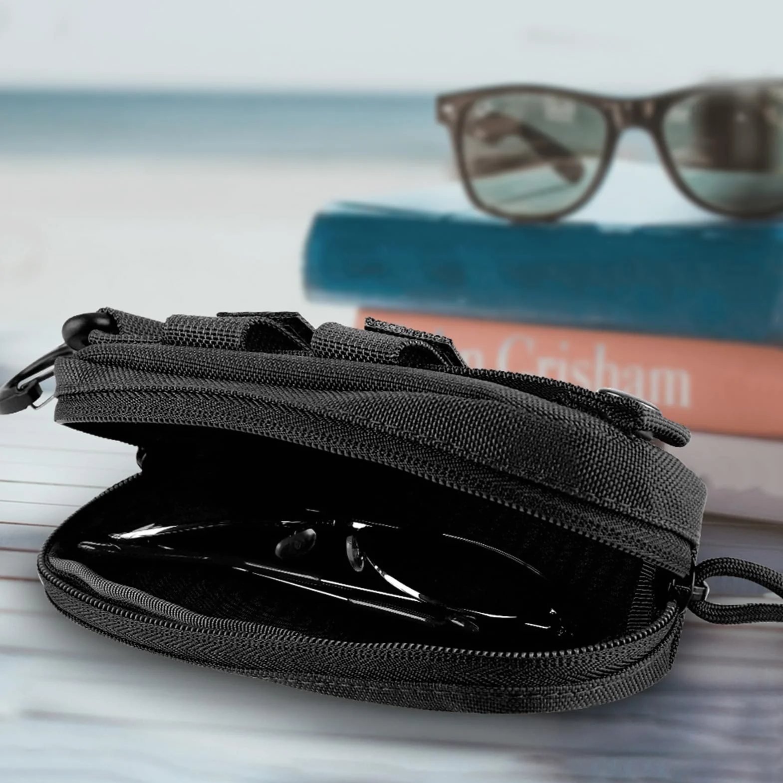Bnineteenteam etui na okulary Molle torba na okulary odporne na wstrząsy miękka taktyczna torba na okulary przeciwsłoneczne na zewnątrz, torba na okulary przeciwwstrząsowe