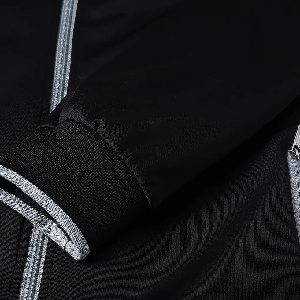 Męski dres sportowy na co dzień, z długim rękawem, bluza z zamkiem błyskawicznym, kurtka i spodnie, 2-częściowy strój