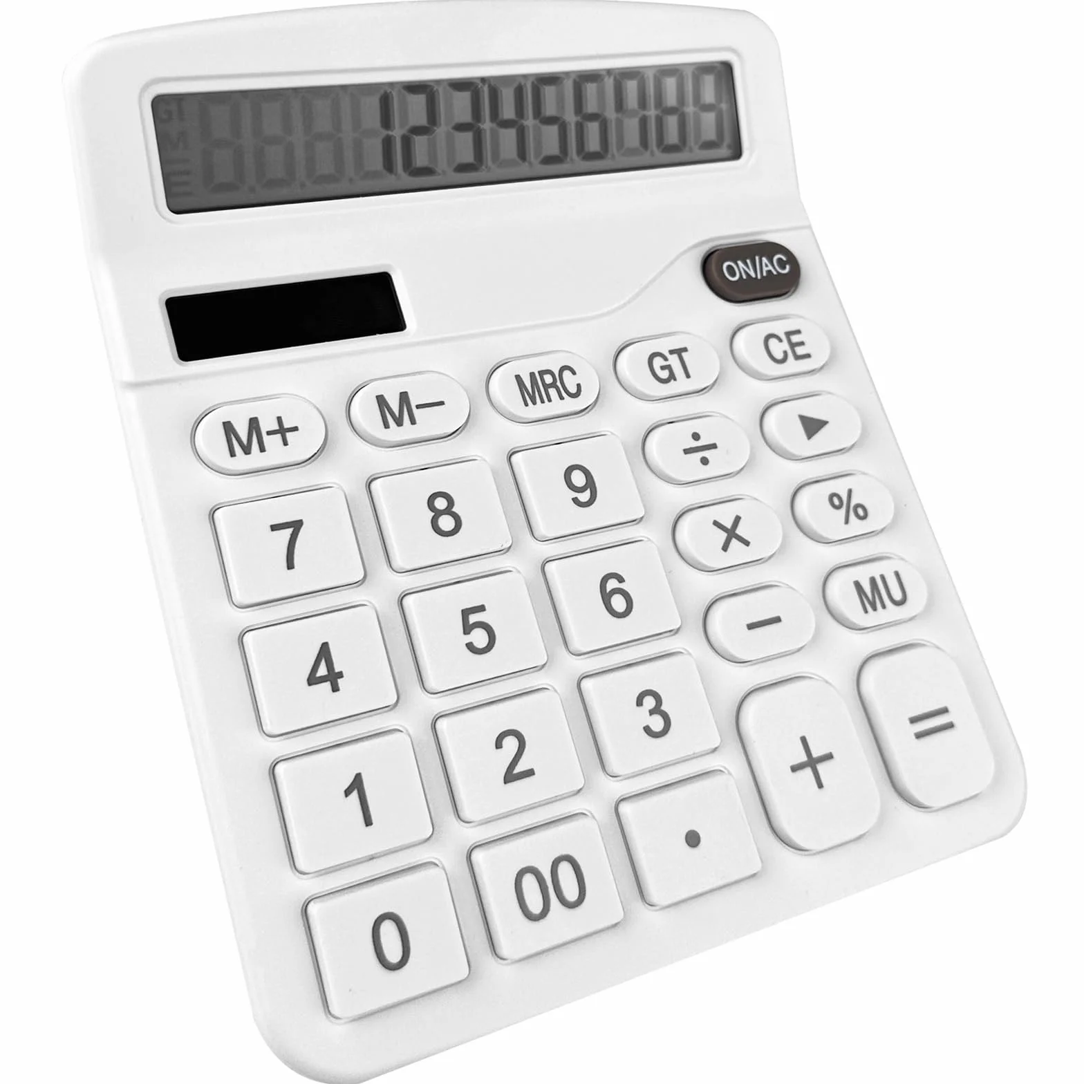Newaner Kalkulator, kalkulator stołowy z 12-cyfrowym dużym wyświetlaczem LCD, funkcja mini kalkulatora, kalkulator stołowy z dużymi przyciskami, do biura, domu i szkoły, biały