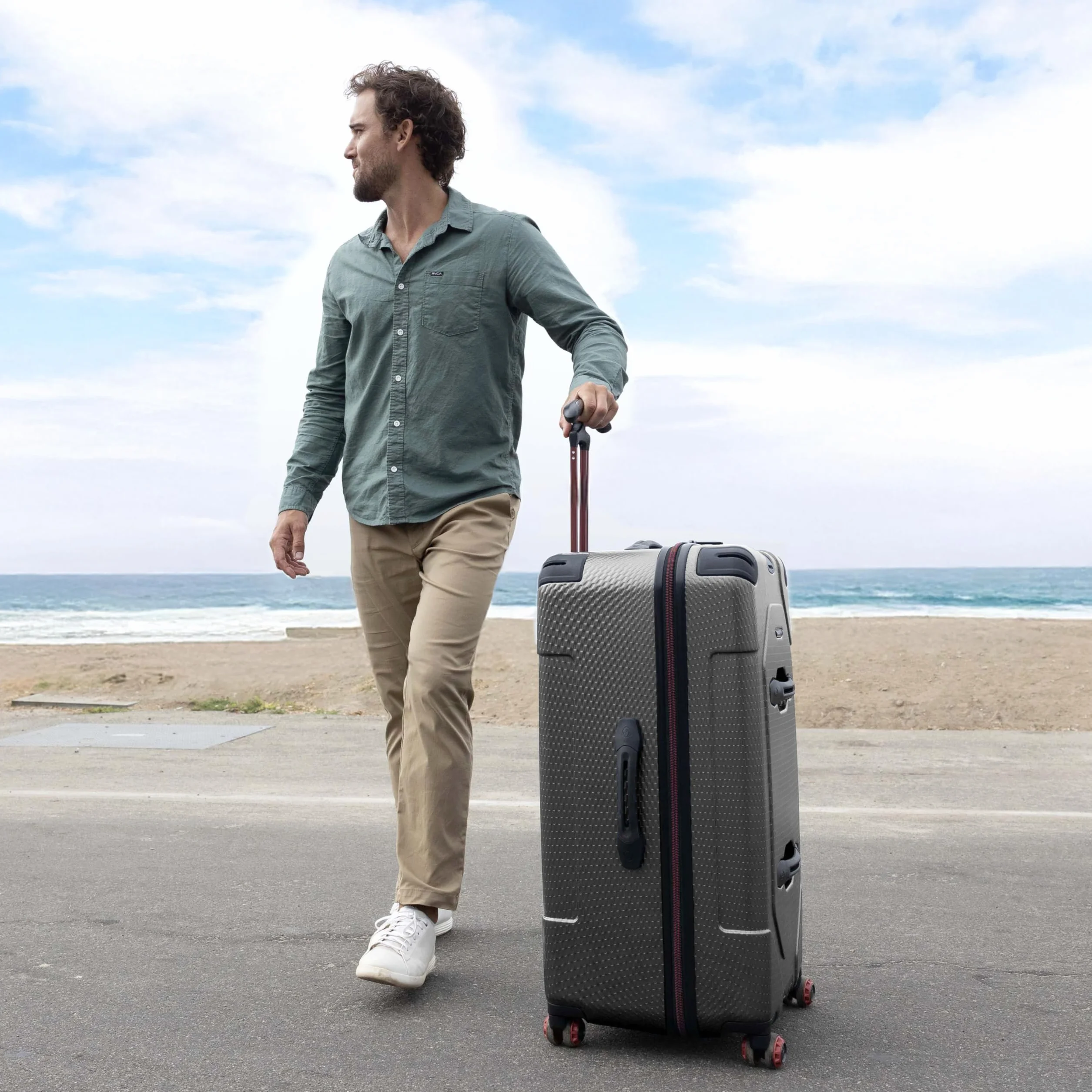 Traveler's Choice Maxporter II twarda walizka bagażowa z poliwęglanu z kołami obrotowymi, Szary, 30" Trunk Luggage
