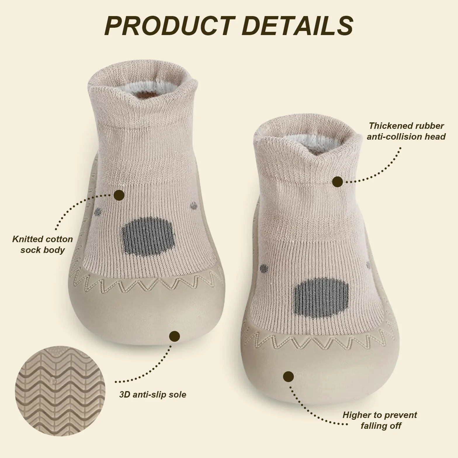flintronic Buty do chodzenia dla niemowląt, oddychające, skarpety dla niemowląt, buty do pierwszego spaceru dla niemowląt, antypoślizgowe buty z miękką gumową podeszwą