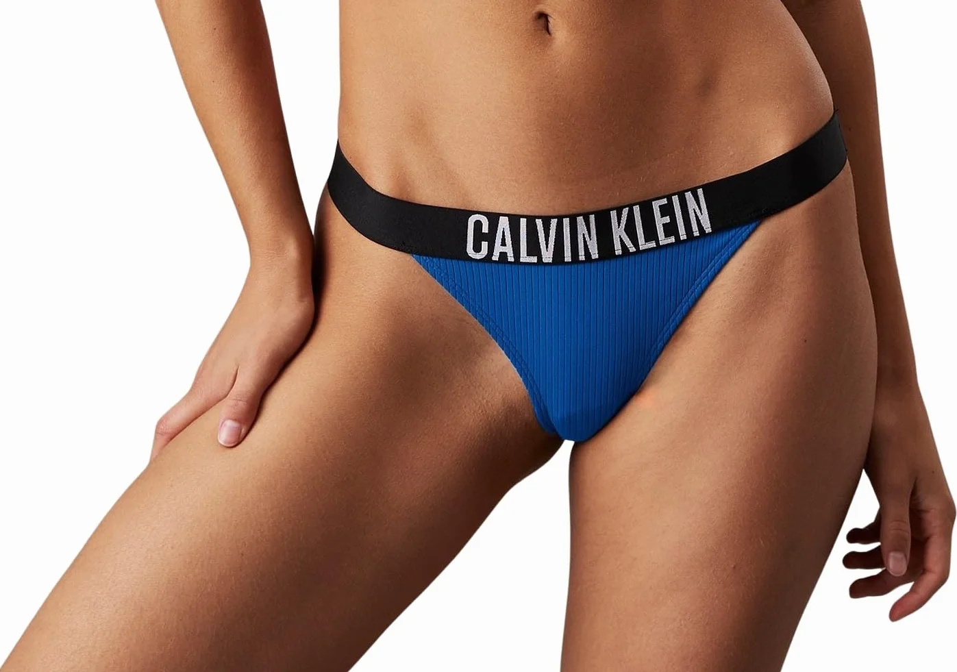 Calvin Klein Bikini damskie LV00Q62752 Kąpielówki, niebieskie (naszywka niebieska), XL, Niebieski (łata niebieska), XL
