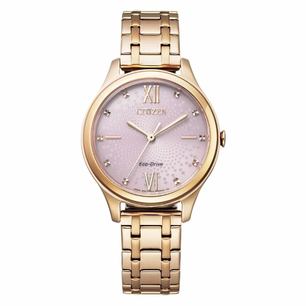 Citizen damski analogowy zegarek Eco-Drive z bransoletką ze stali nierdzewnej