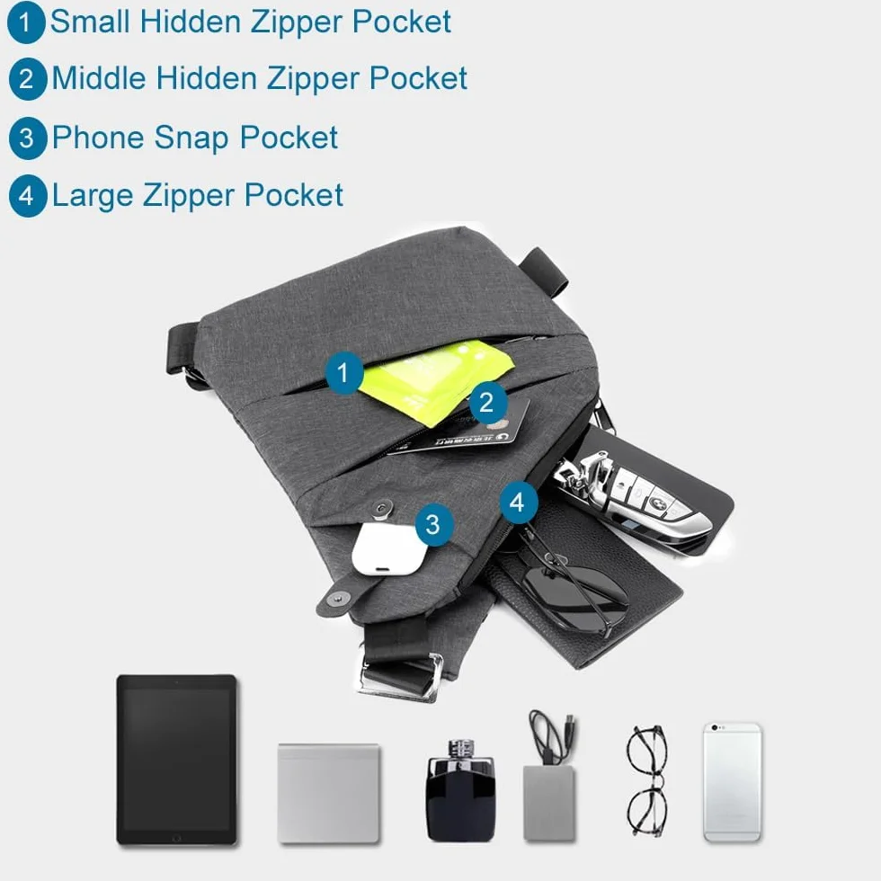 Torba przeciwkradzieżowa, wodoodporna torba na ramię, nylonowa torba przeciwwodna, torba na pierś, plecak unisex na zewnątrz, do podróży, na kemping, na wędrówki