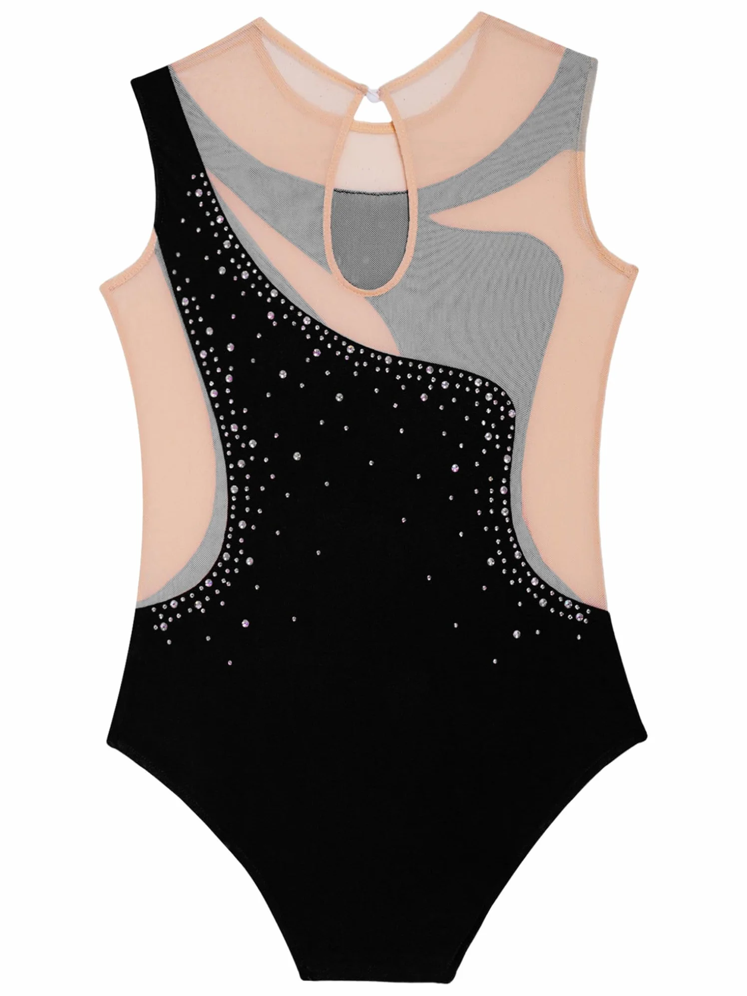 Oyolan Dziecko Dziewczyna Trykot Gimnastyka Bez rękawów Body Siłownia Taniec Balet Leotard Rhinestone Skating Strój Pokaż