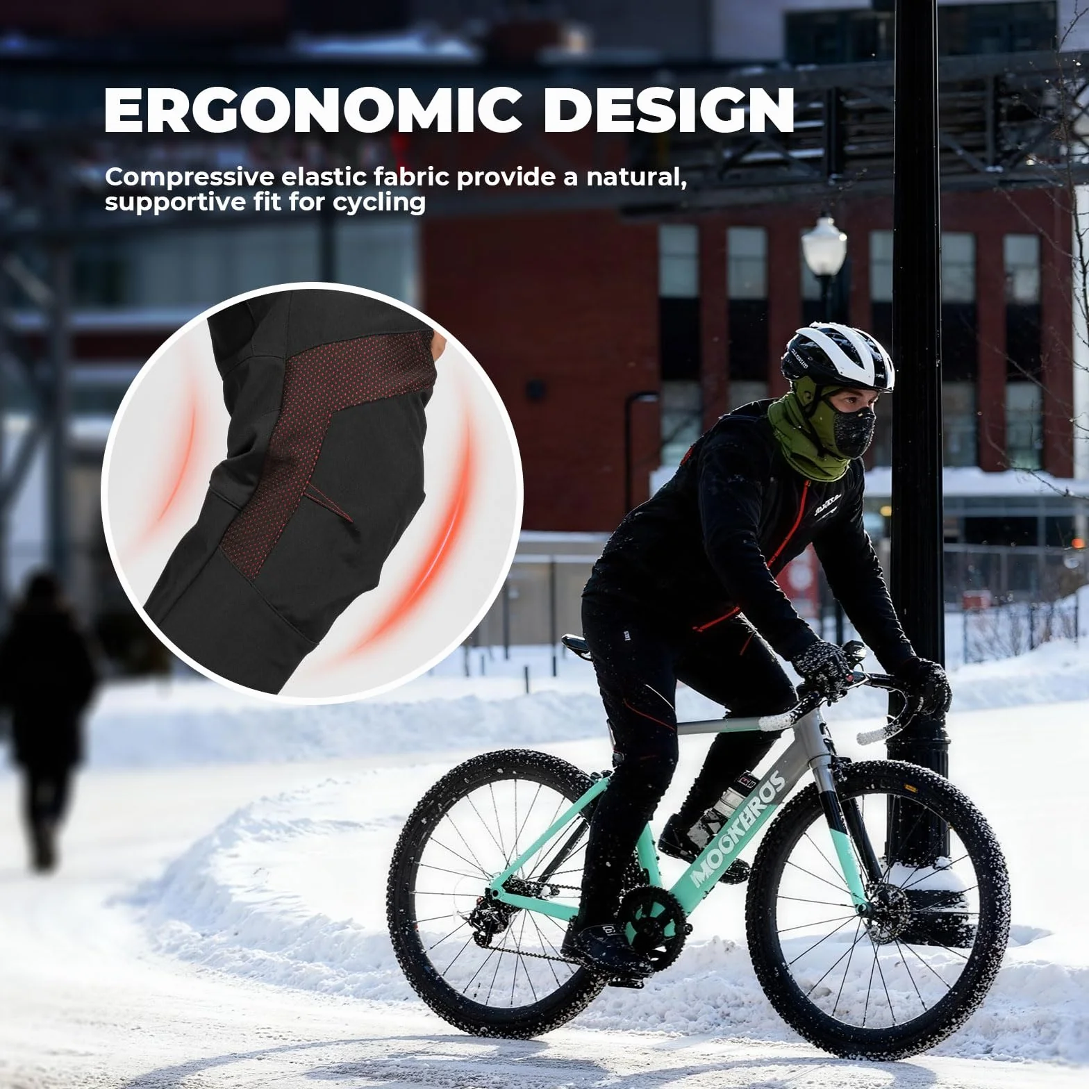 ROCKBROS Zimowe Spodnie Rowerowe Długie, Cipłe, Wistroodporne, Regulowane, Wygodne, Elastyczne, Odblaskowe, Wielofunkcyjne, Uniwersalne, z Termopolarnego Polaru, M-4XL, dla Mężczyzn i Kobiet, do Jazdy na Rowerze, Biegania, Jazdy na Nartach, Jesień, Zima