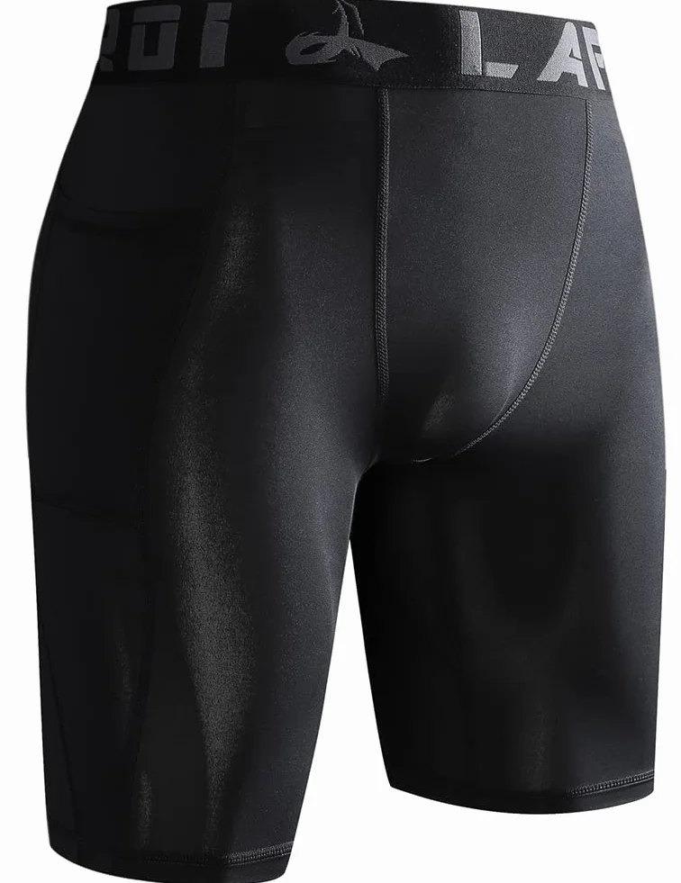 LAFROI Men's Quick Dry Cool Compression Fit Tights Shorts Waistband-YSK09