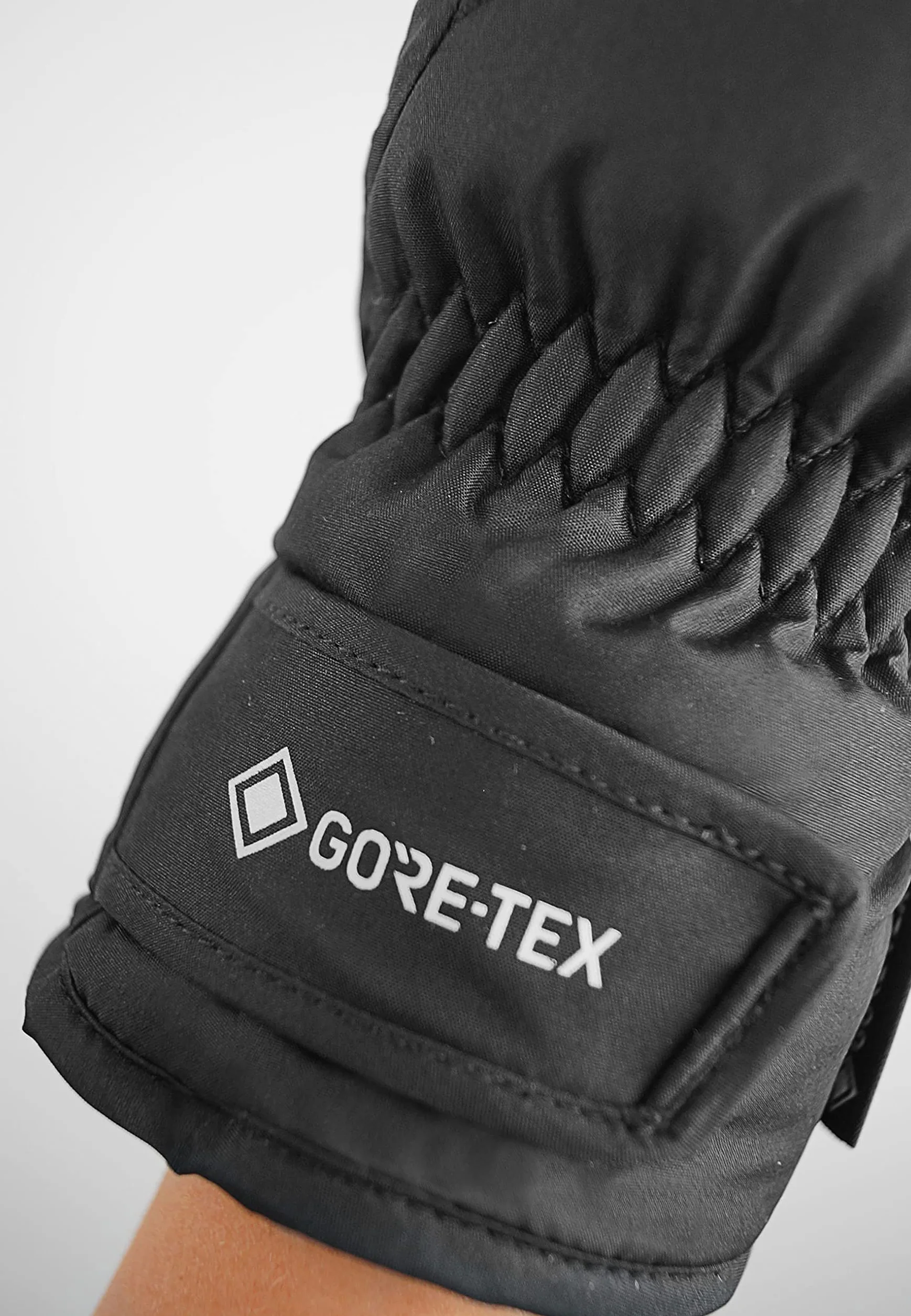 Reusch Dziecięce Teddy Gore-tex wiatroszczelne i wodoodporne, ciepłe rękawice narciarskie, rękawice sportowe, rękawice śniegowe, do jazdy na sankach, rękawiczki zimowe, czarne/czarne melanż, 5,5