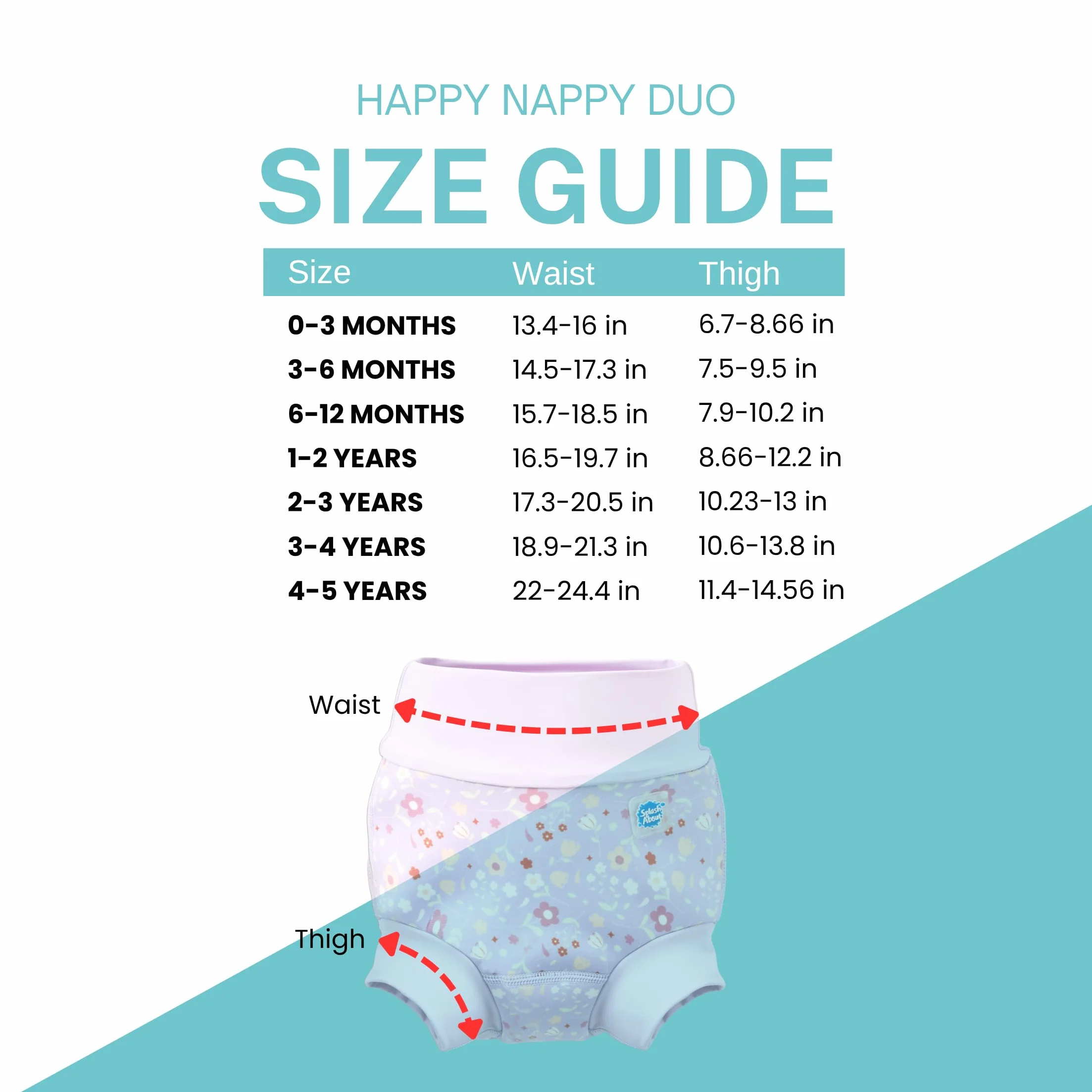 Splash About Happy Nappy Duo, wielokrotnego użytku Swim Nappy, Fioletowy, 4-5 años