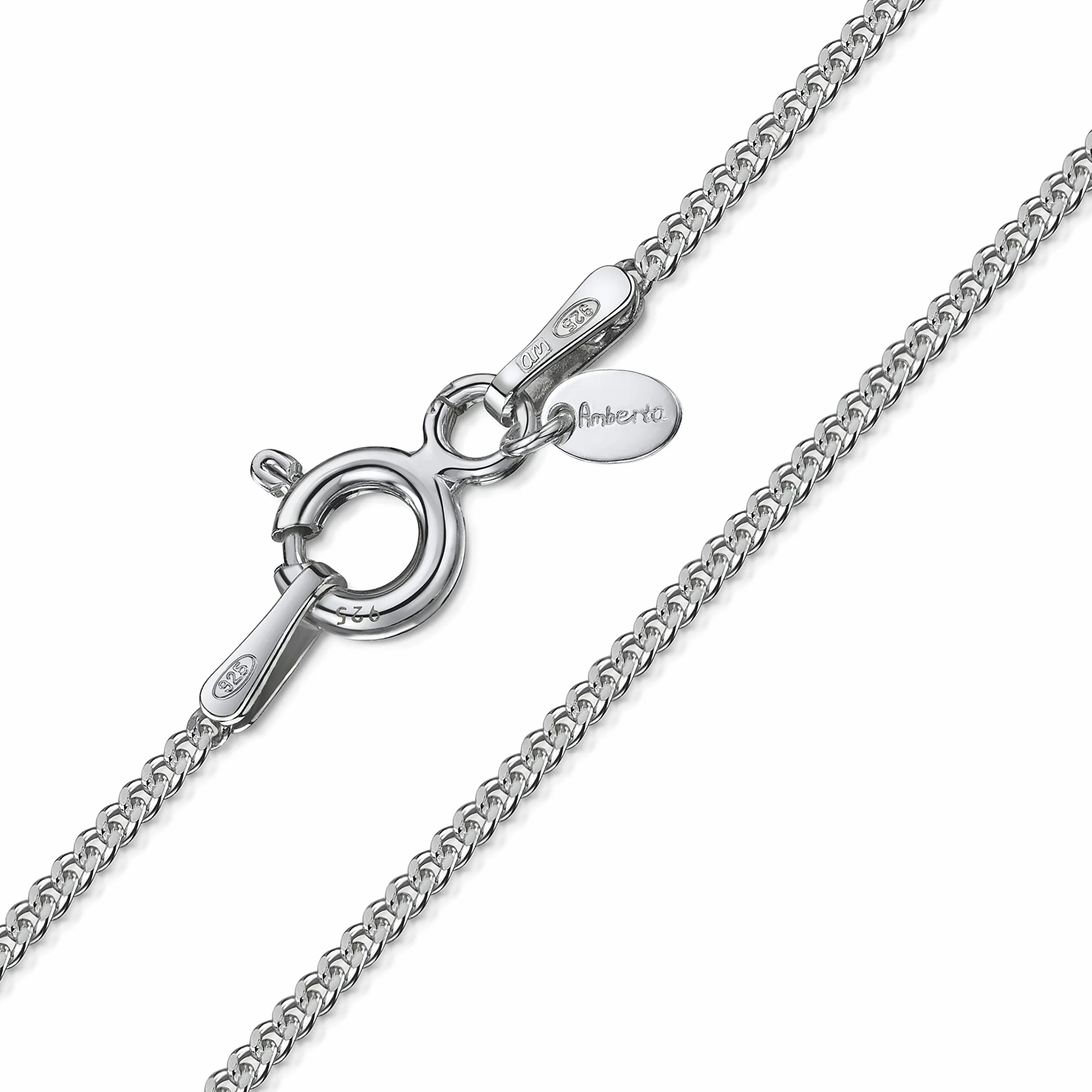 Amberta® Designerski – delikatny okrągły łańcuszek typu żmijka, długość 36 cm, dla dzieci srebro wysokiej próby 925 – różne style, kolor: Srebro 1,3 mm, cod. BIA-S925-CHAIN-001-035-360