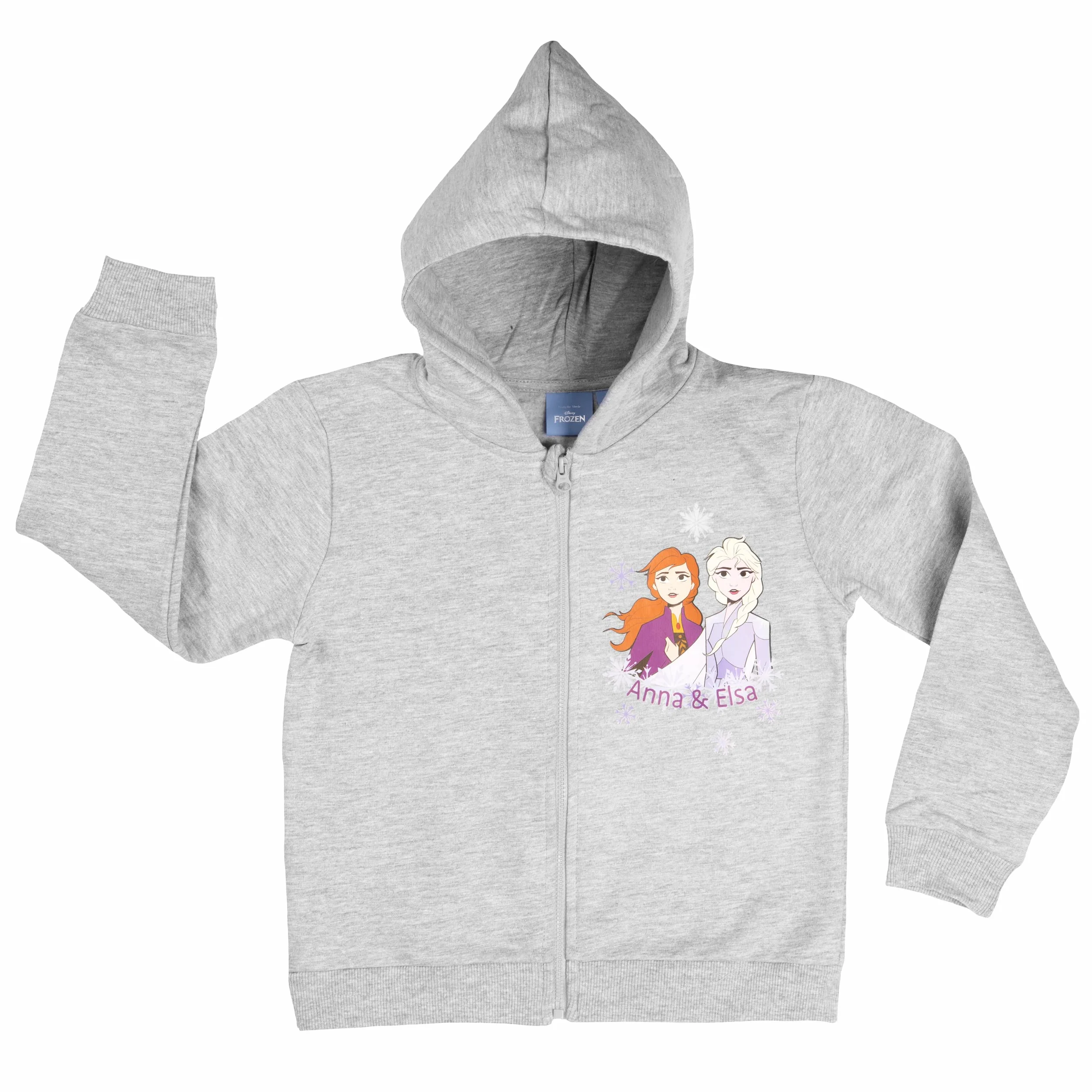Disney Frozen sweter dla dziewczynek - Królowa Lodu Dziecięca bluza z kapturem Bluza z kapturem szara