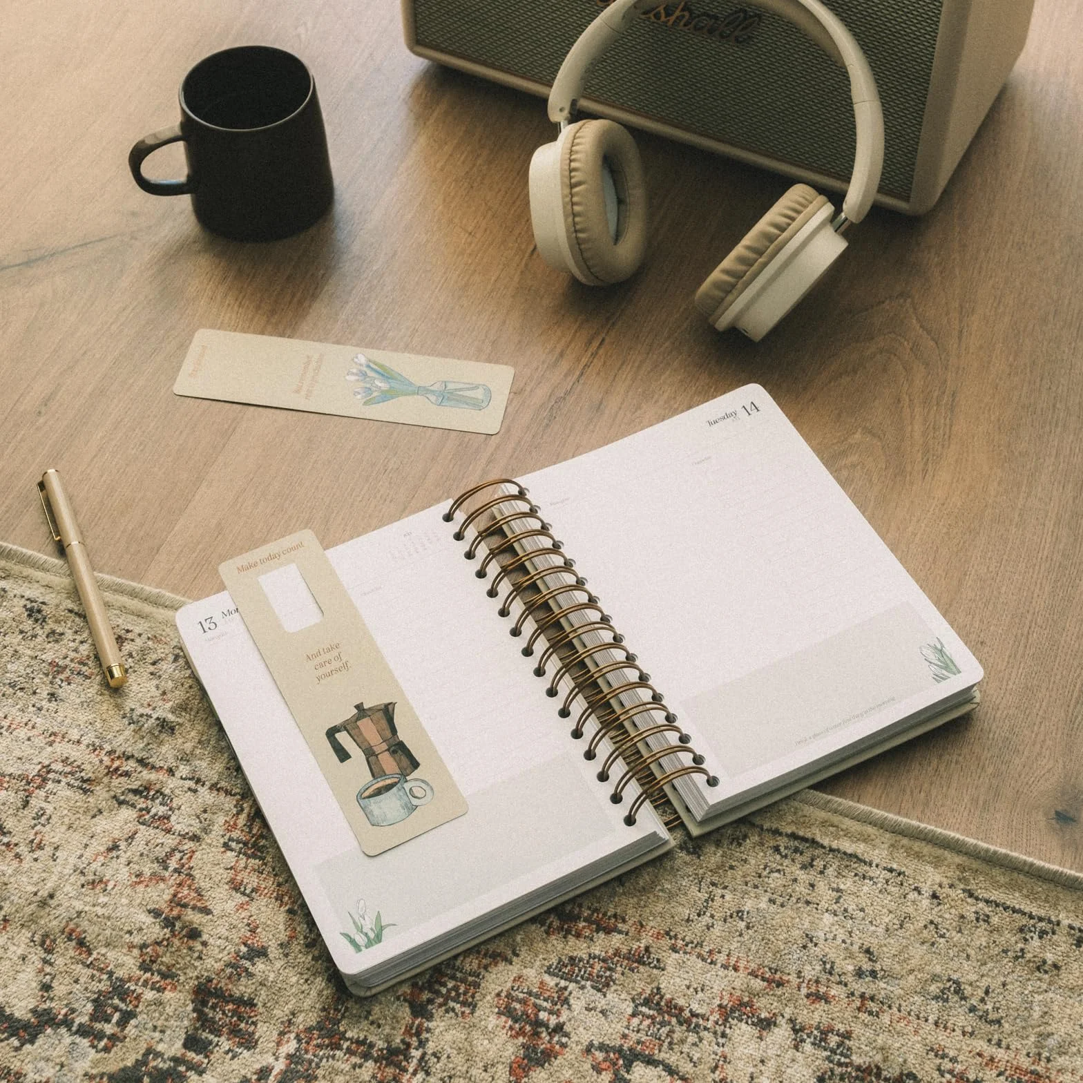 Kokonote 2026 Diary A5 Page A Day - Self Care Club | Daily Planner 2026 With Diary Stickers, Pocket, Bookmarks, January 2026 - December 2026 | Aesthetic Stationery Gifts For Women & For Men