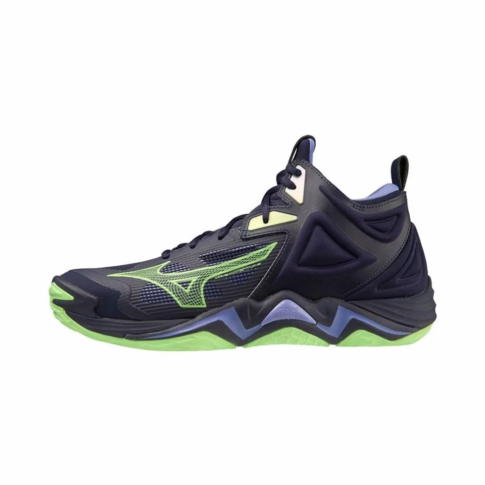 Mizuno Buty do siatkówki Męskie, Wave Momentum 3 Mid, Evening Blue/Techno Green/Iolite