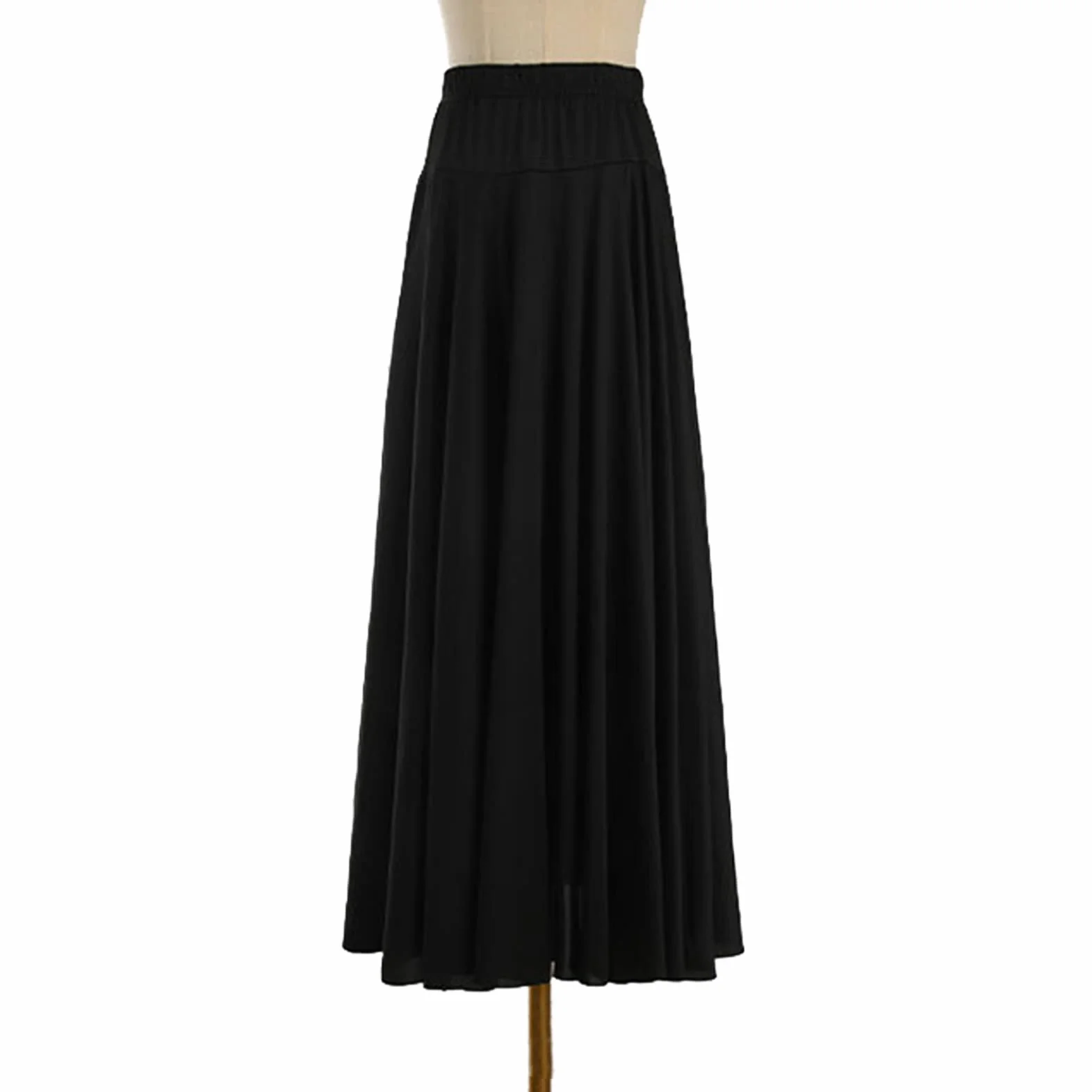 CHICTRY Damska spódnica do tańca, jednokolorowa, flamenco dance, długa spódnica maxi, plisowana spódnica tango, latynoski, walc, taniec brzucha, bal, kostium na konkurs