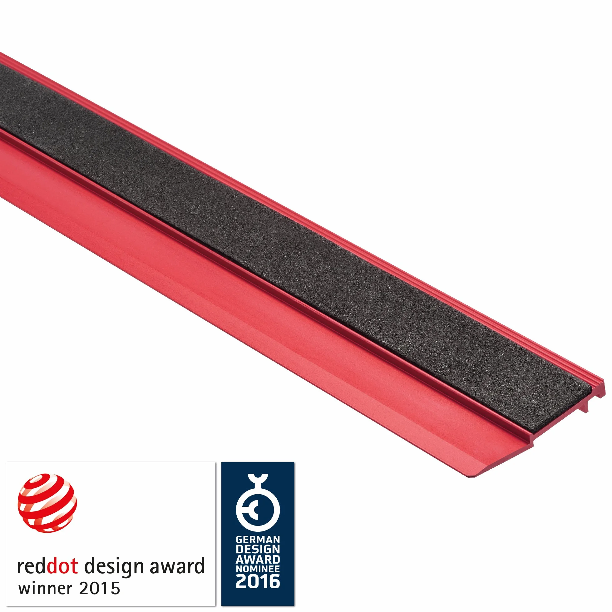 Linijka do cięcia o długości 30 cm, wykonana z aluminium w kolorze jaskrawoczerwonym, antypoślizgowa, wytrzymała, z wyjątkowo prostym ostrzem